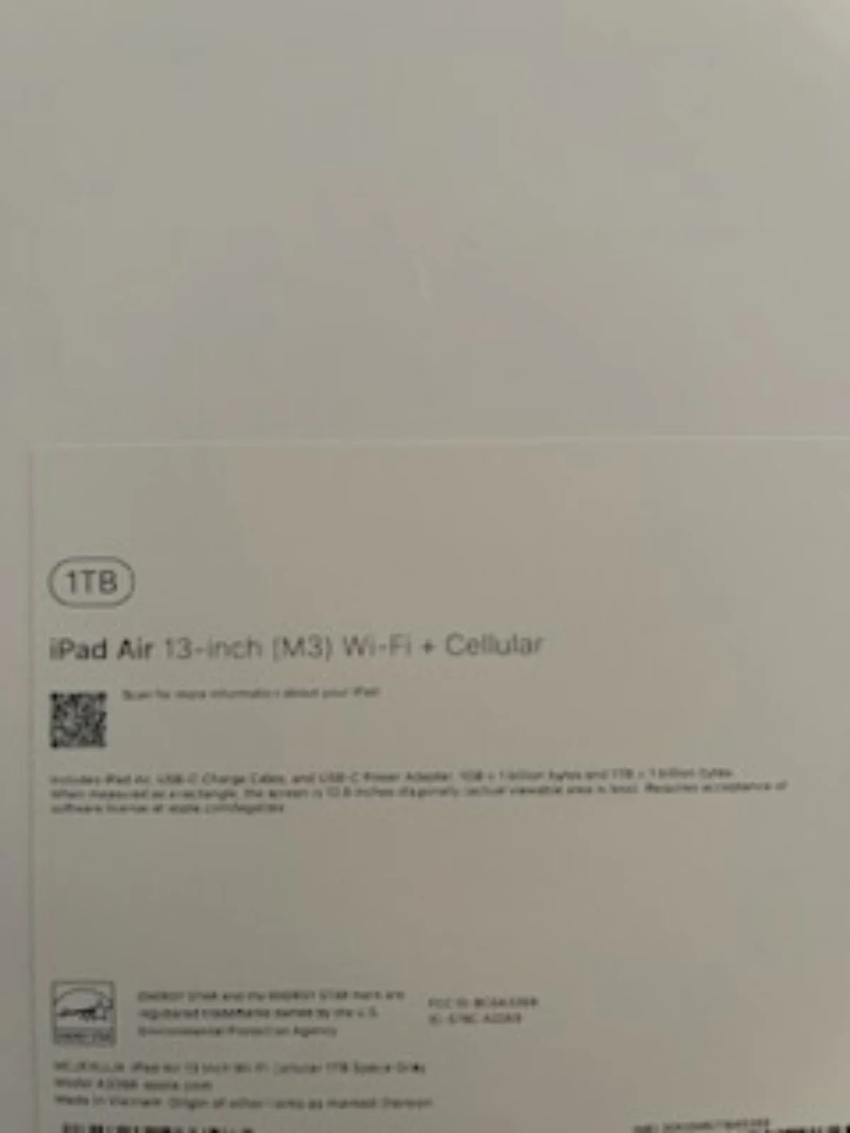 New NIB Apple iPad Air 13 inch (M3) wifi + OBX7C