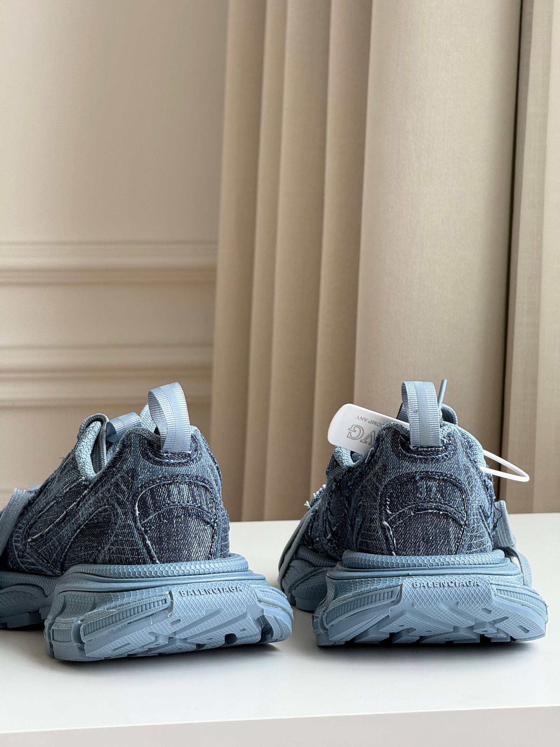 Balenciaga 3XL Distressed Denim Chunky Sneakers