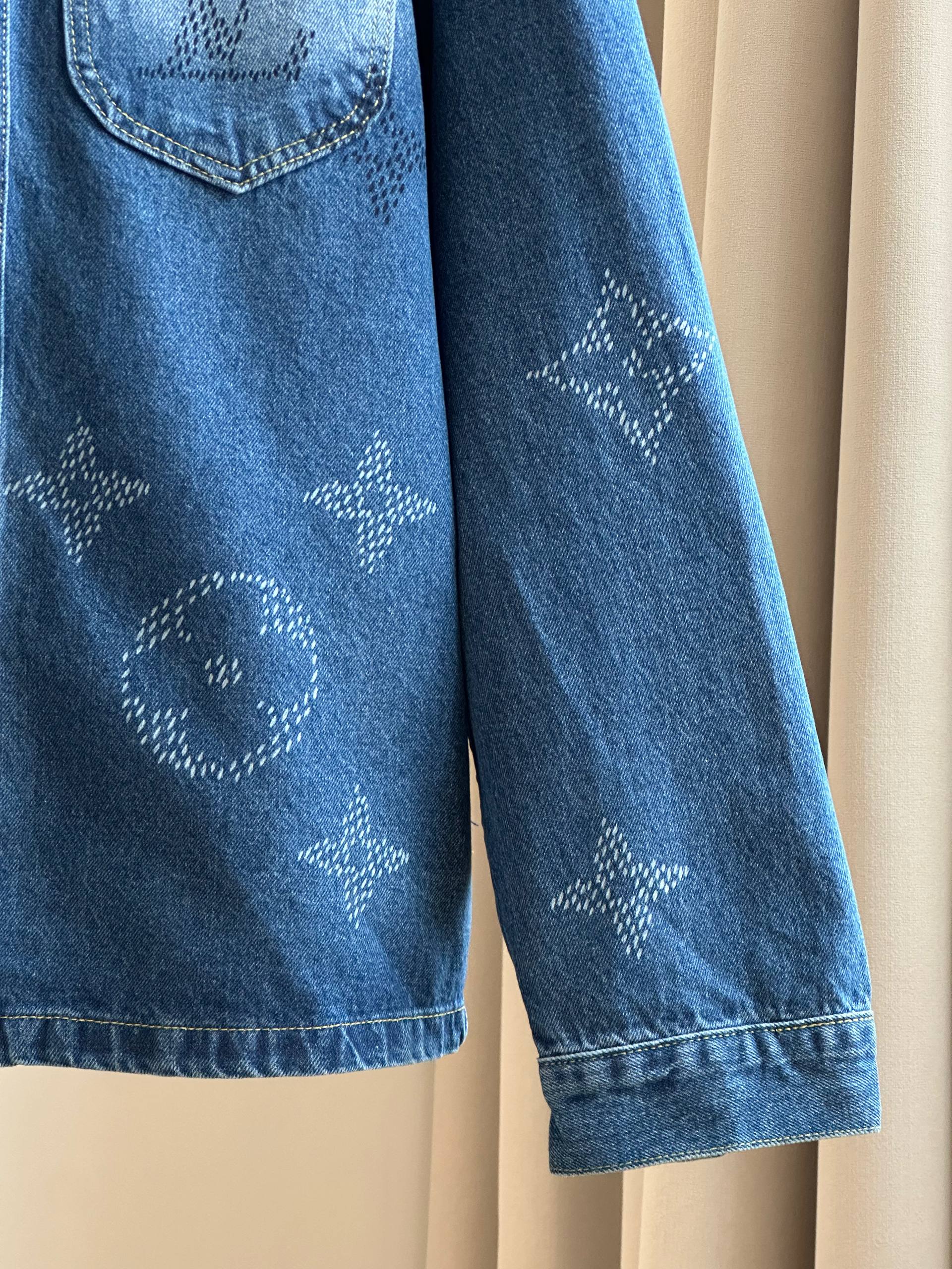 Louis Vuitton Monogram Gradient Laser-Etched Denim Overshirt