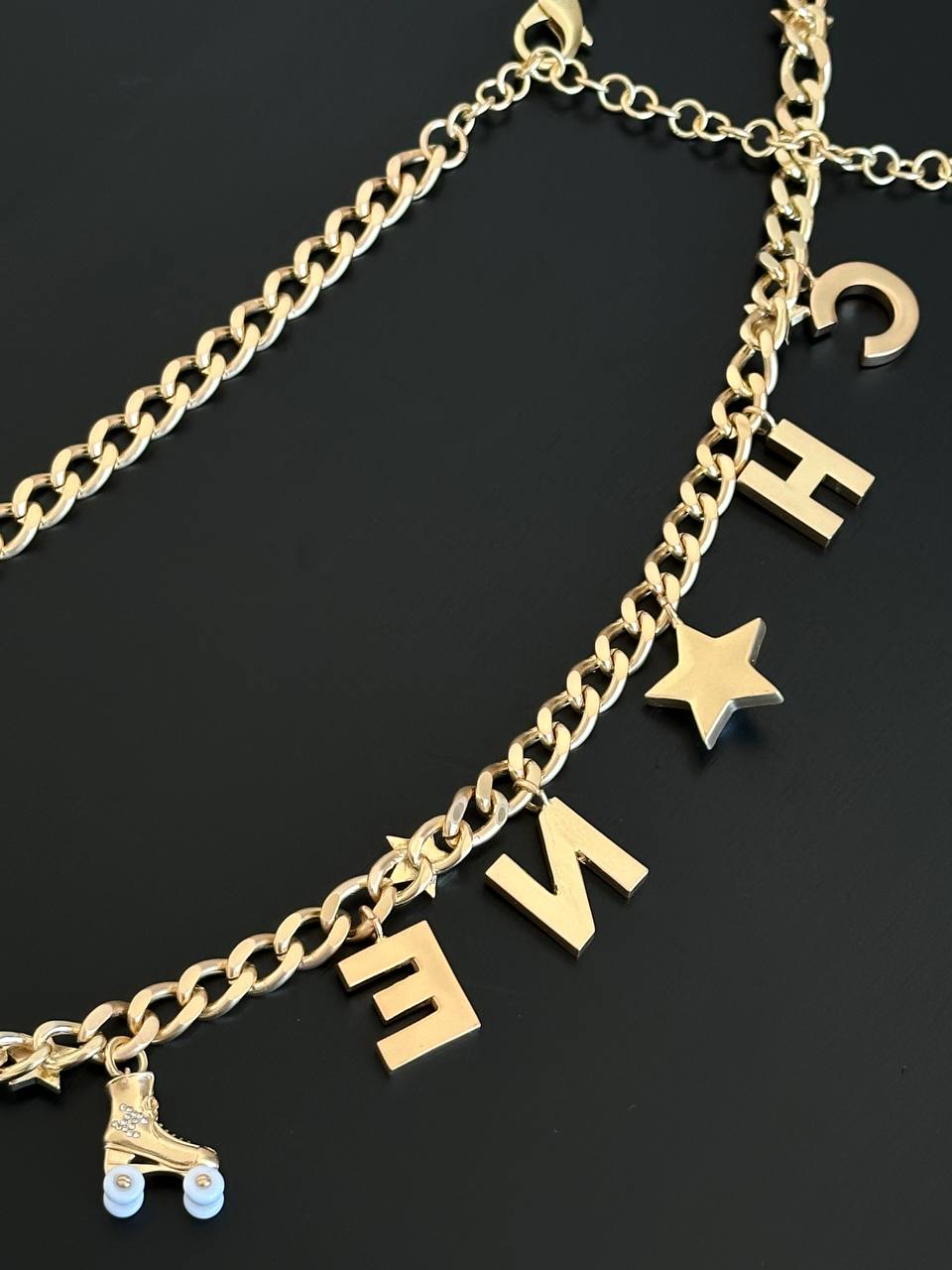 CHANEL 24C Roller Skate & Letter Charm Necklace/Belt Chain