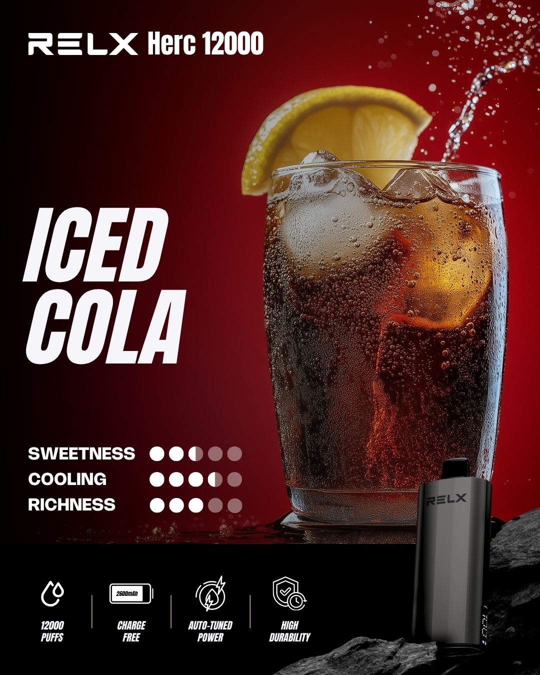 Relx Herc 12000 Puffs-ICED COLA