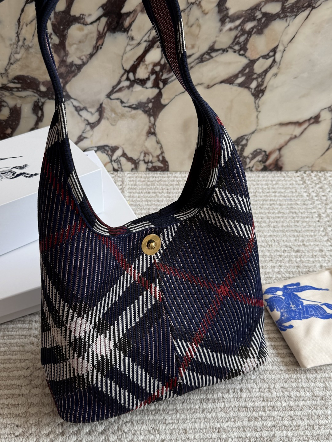 Burberry Check Knitted Shoulder Bag