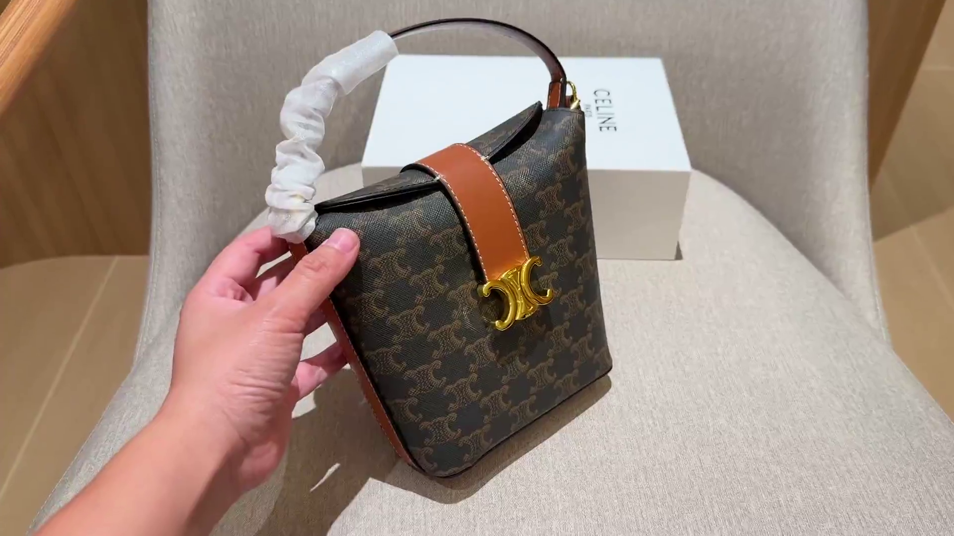 Celine Triomphe Small Bucket Bag