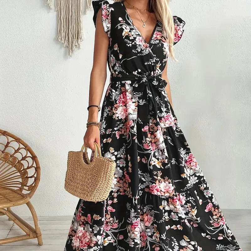 Robe Florale Noire 