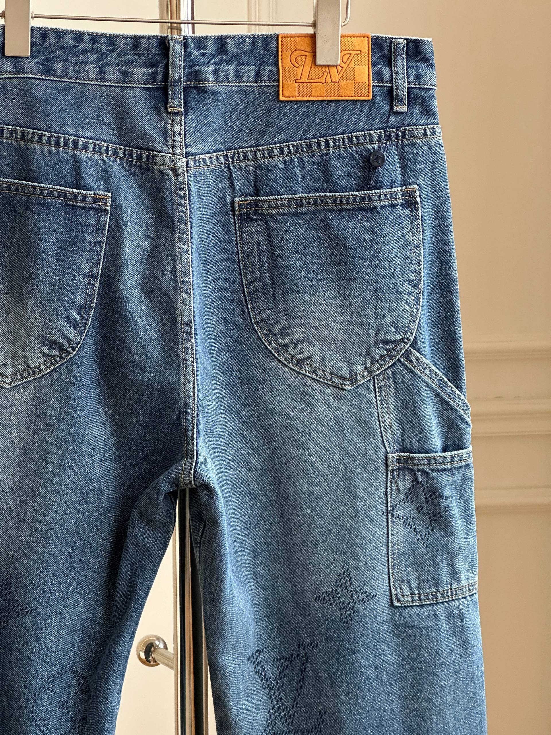 Louis Vuitton Monogram Laser-Etched Carpenter Jeans