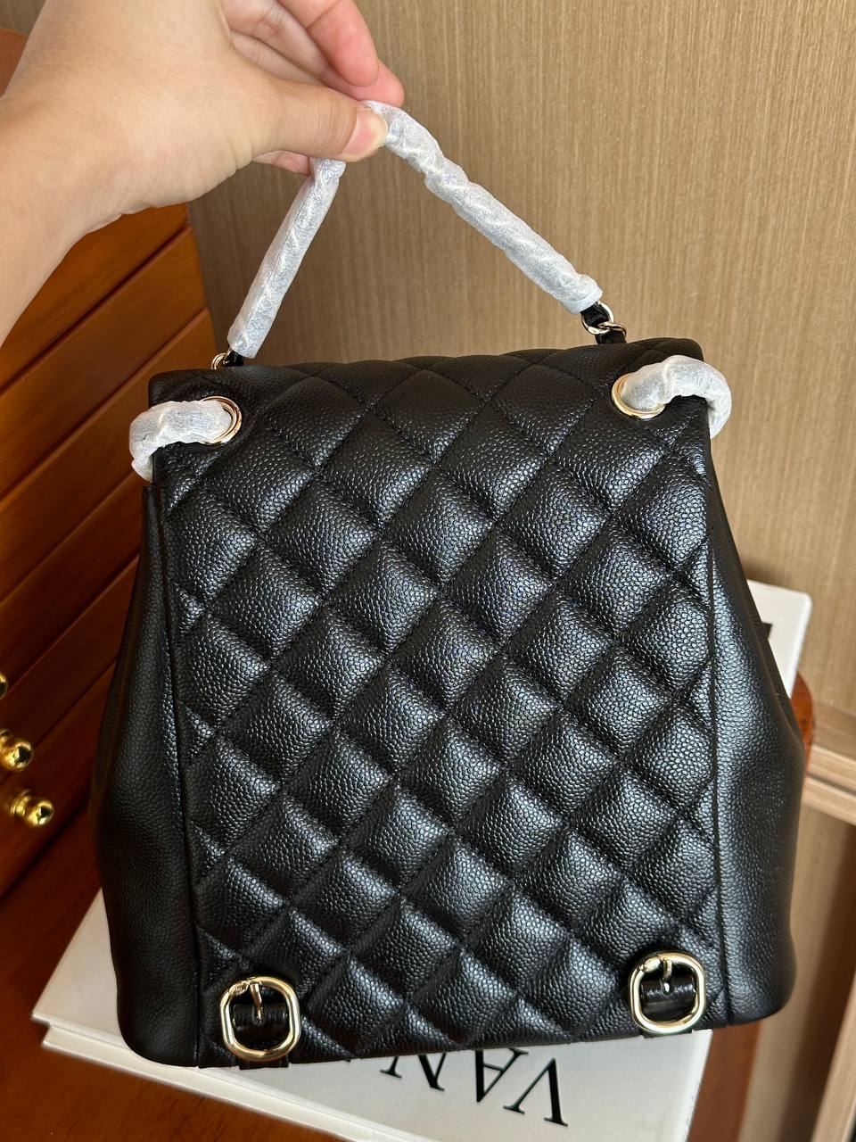 Chanel Black Caviar Leather Multi-pocket Mini Backpack