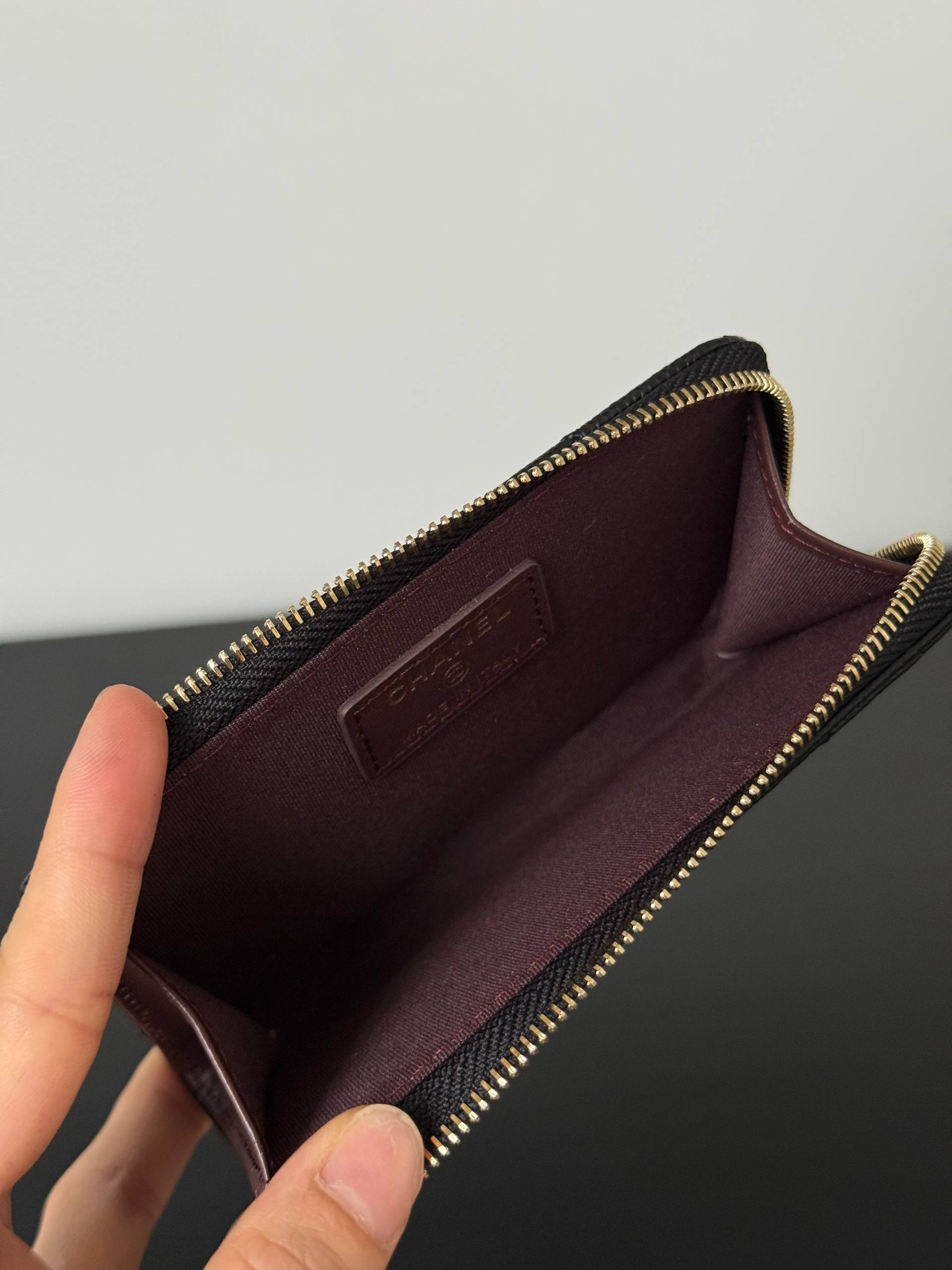 Chanel Caviar Quilted Zip Around Card Coin Purse