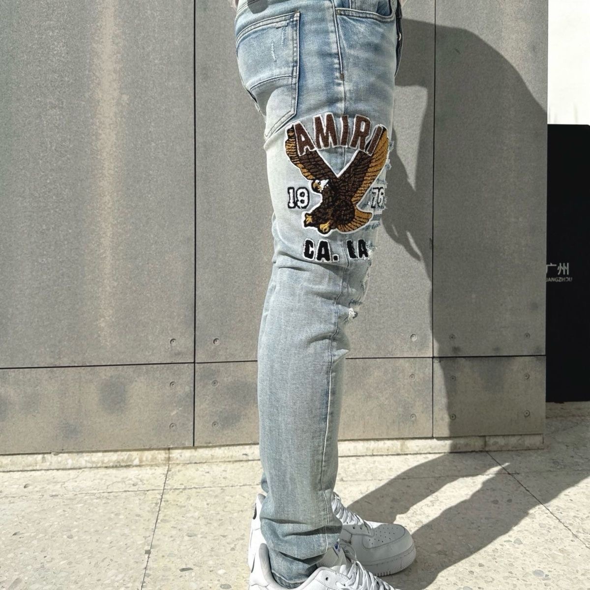 Amiri high street embroidery and prints jeans