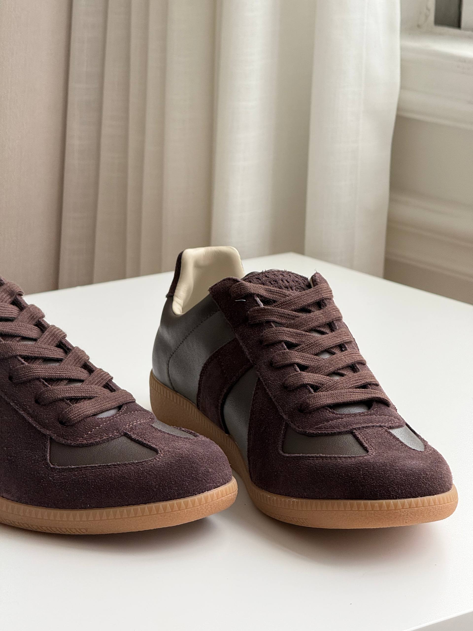 Maison Margiela Replica Low-Top Leather and Suede Sneakers