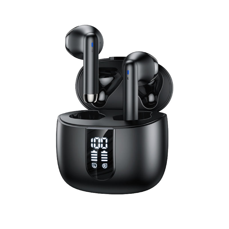 360 Surround Sound Effect BT5.3 Half-ear Design Intelligent Touch TWS22 BT Digital Display Earphone