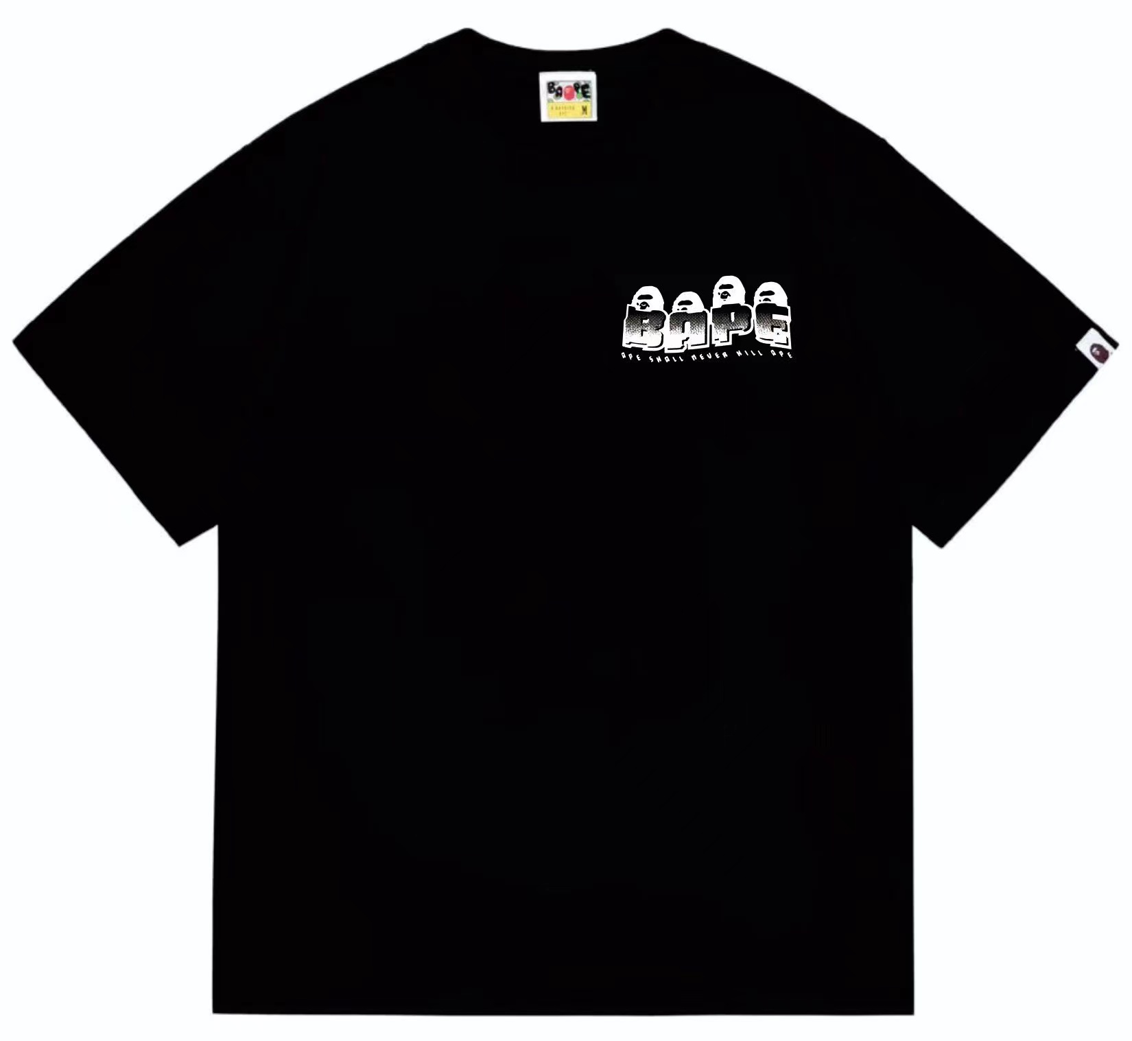 Distortion camo ape man head print yarn combing texture soft T