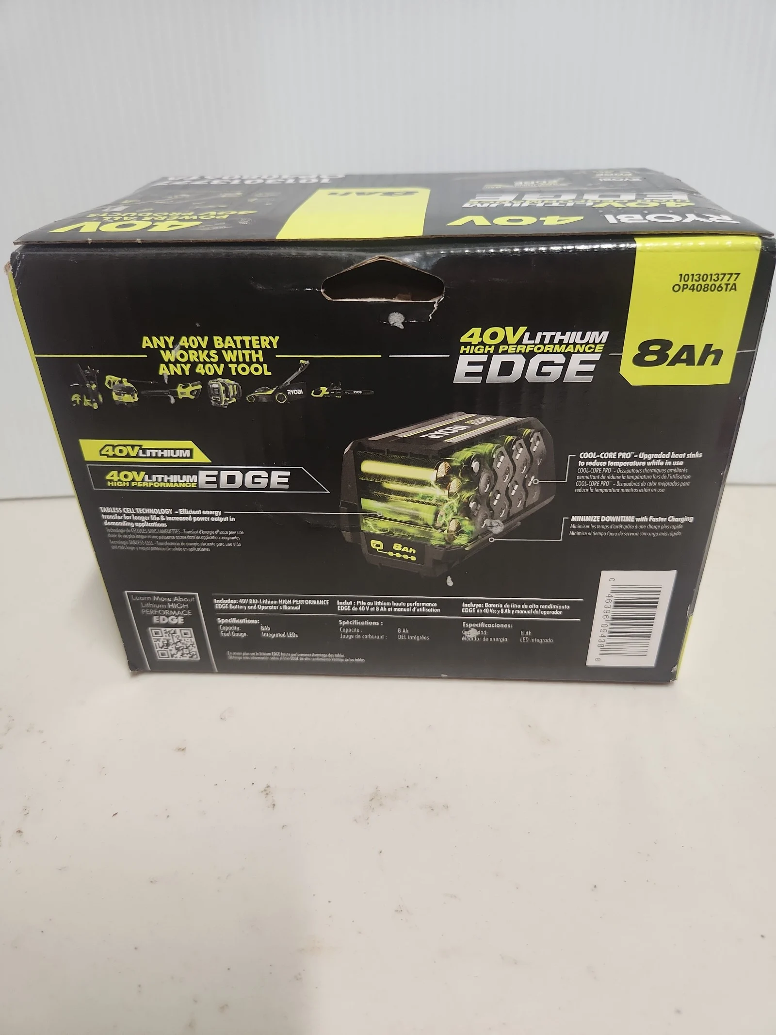 Ryobi 40V HP EDGE 8.0ah Battery New OM2DL