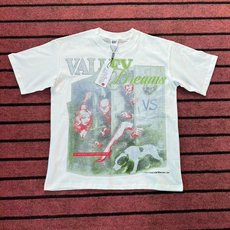 Vale new vintage character print summer white tee