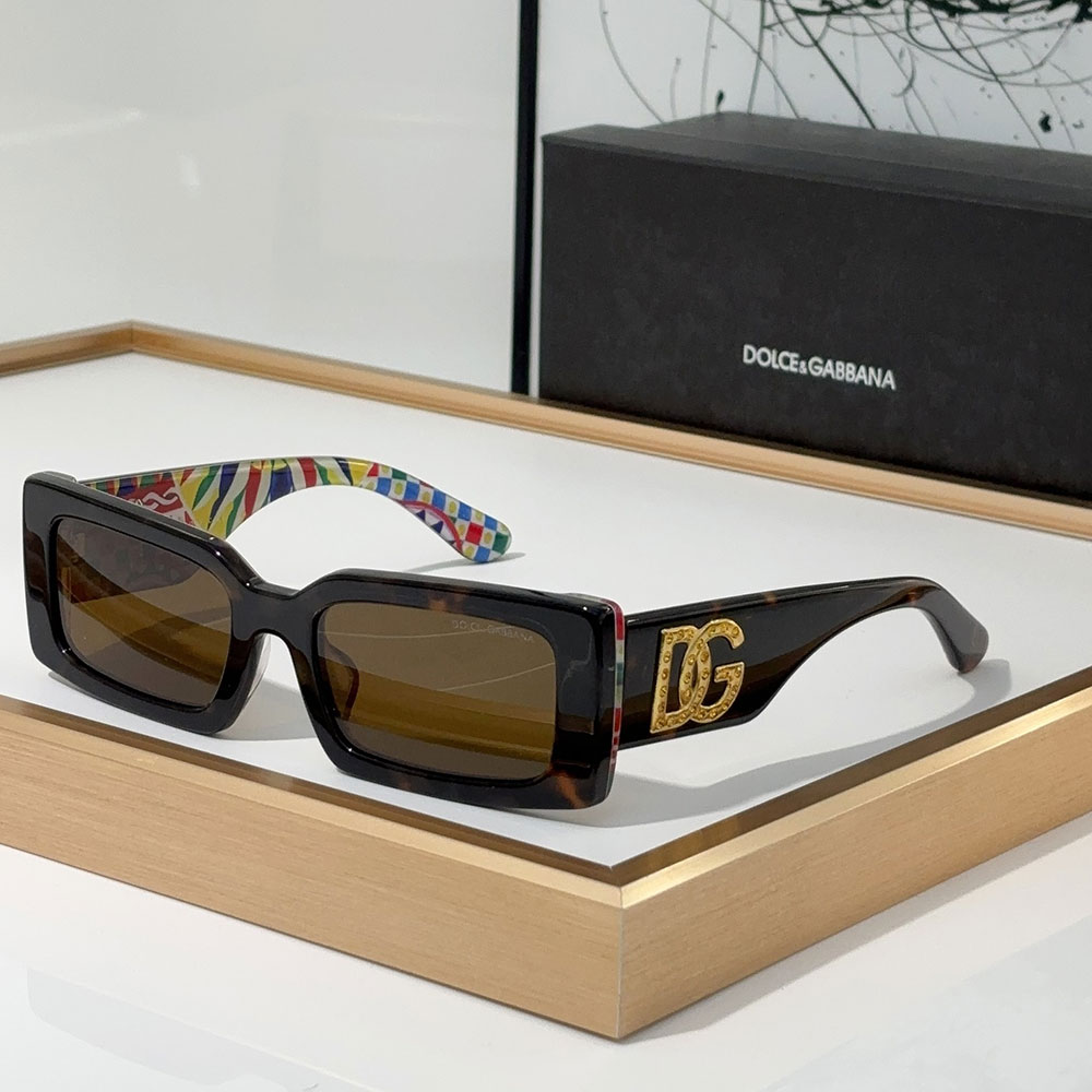 DOLCE & GABBAN DG Small Box Logo Mirror leg  Sunglasses Top quality