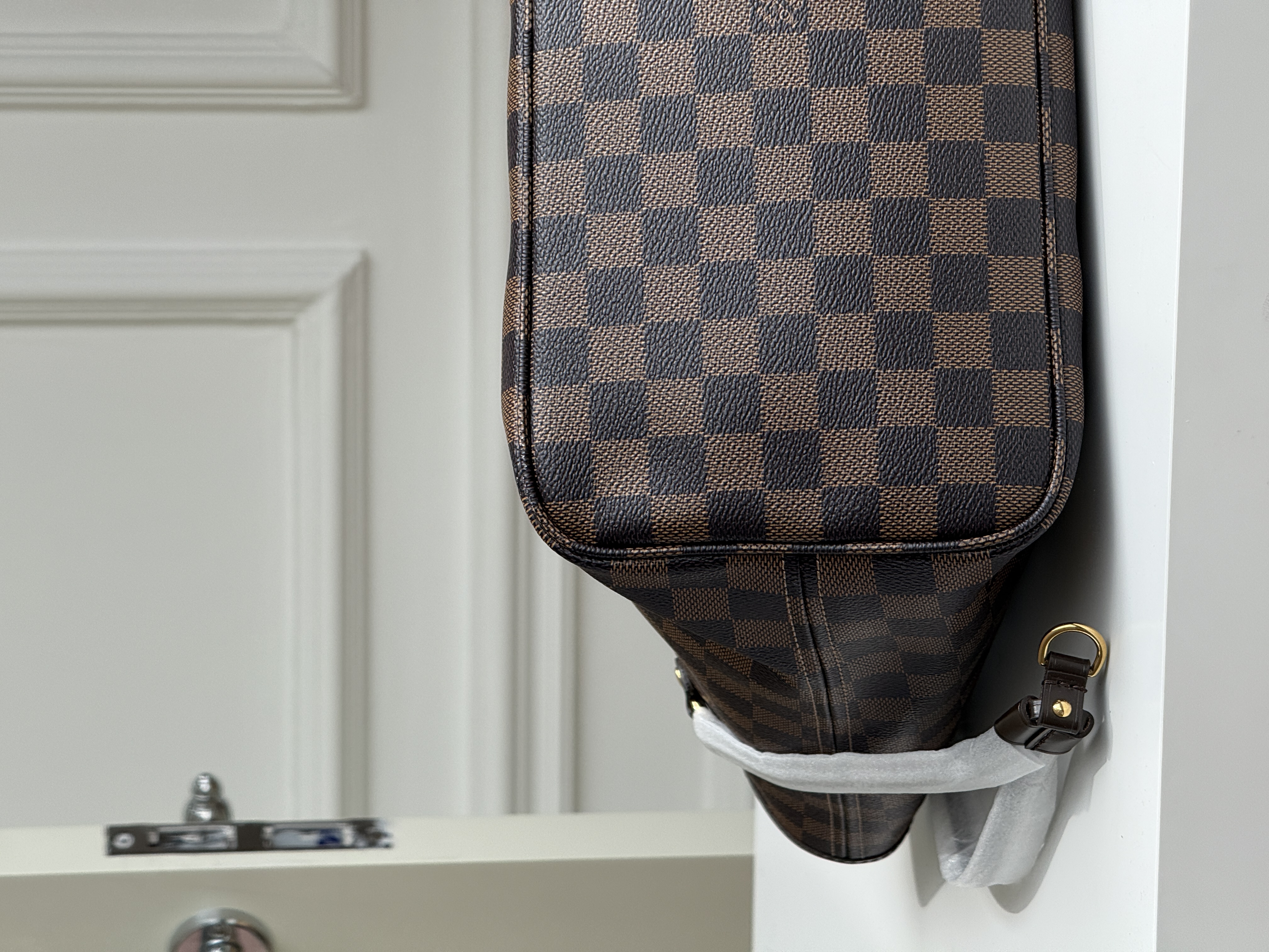 Louis Vuitton Neverfull MM Damier Ebene Check Tote Bag