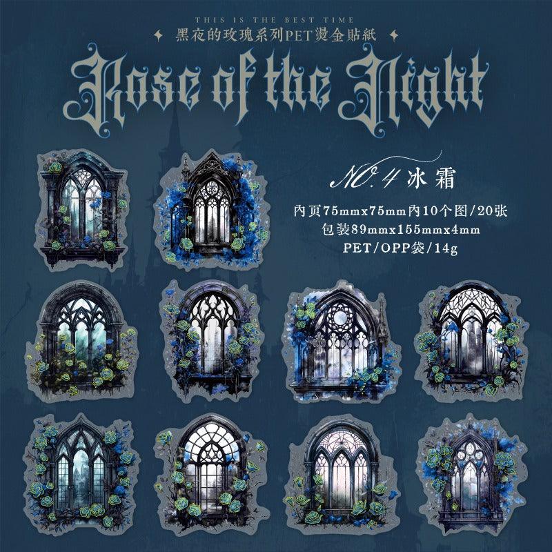 1054 PET Stickers Rose of the Night Series