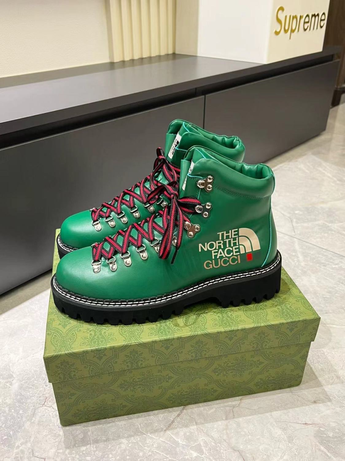 Gucci & the North Face Boost Green Color