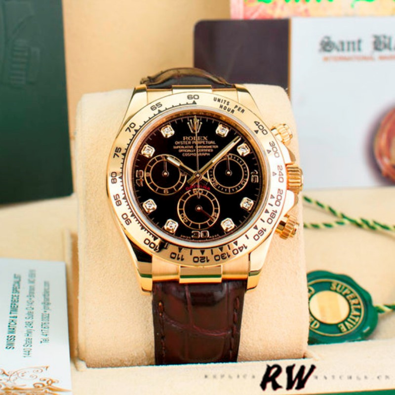 Rolex Cosmograph Daytona 116518 Black Dial 40mm Mens Replica Watch