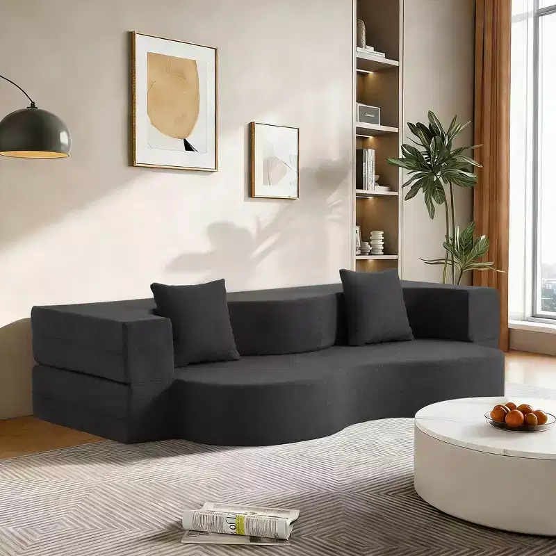 Canapé-lit pliable convertible avec mousse haute densité pour le salon, la chambre d'amis et la chambre à coucher
