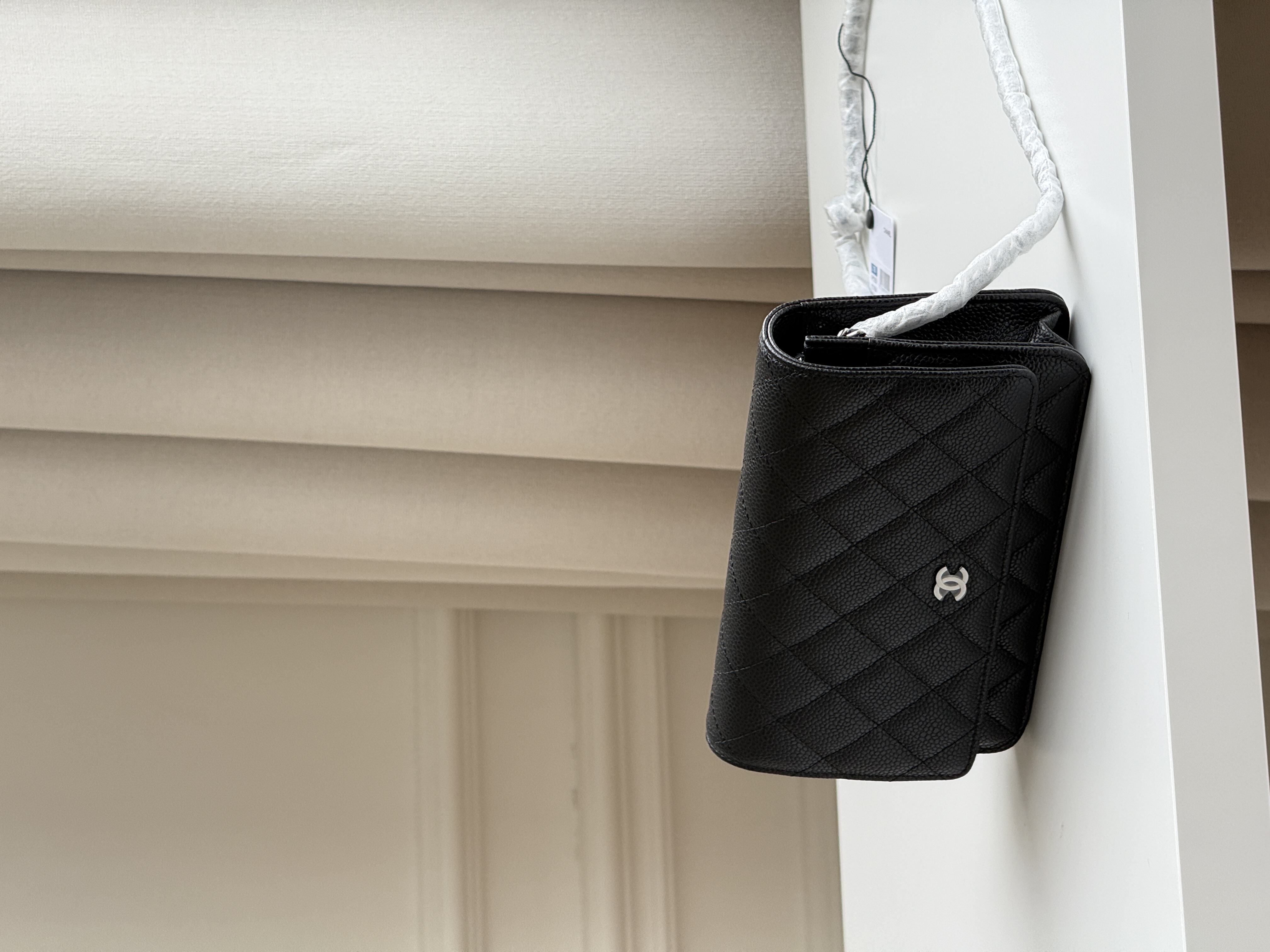 Chanel Black Caviar Quilted Wallet On Chain (WOC) Crossbody Bag