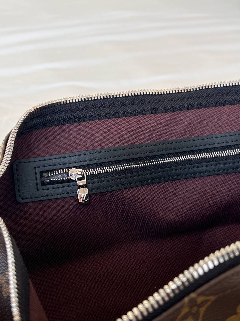 Louis Vuitton Keepall Bandoulière Monogram Macassar Travel Bag