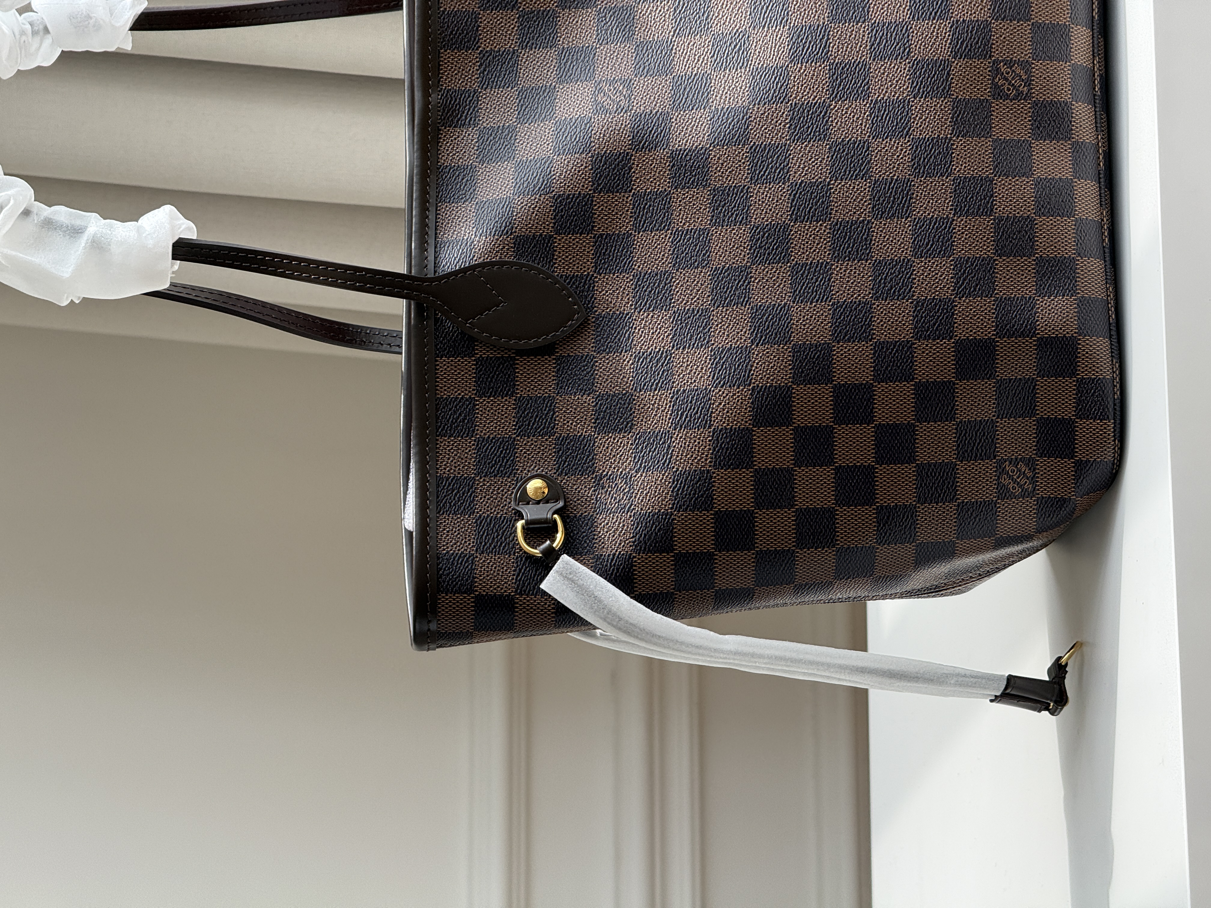 Louis Vuitton Neverfull MM Damier Ebene Check Tote Bag