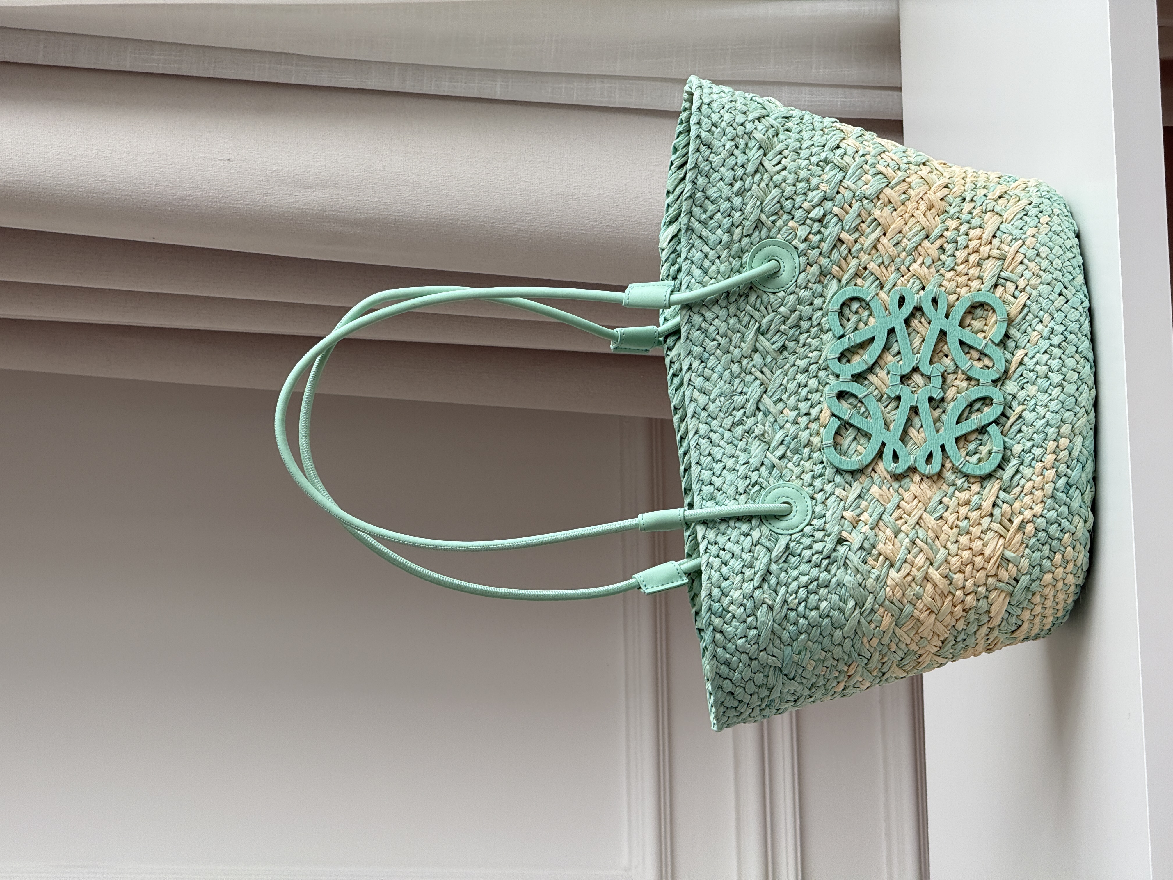 LOEWE Anagram Gradient Raffia Basket Tote Bag