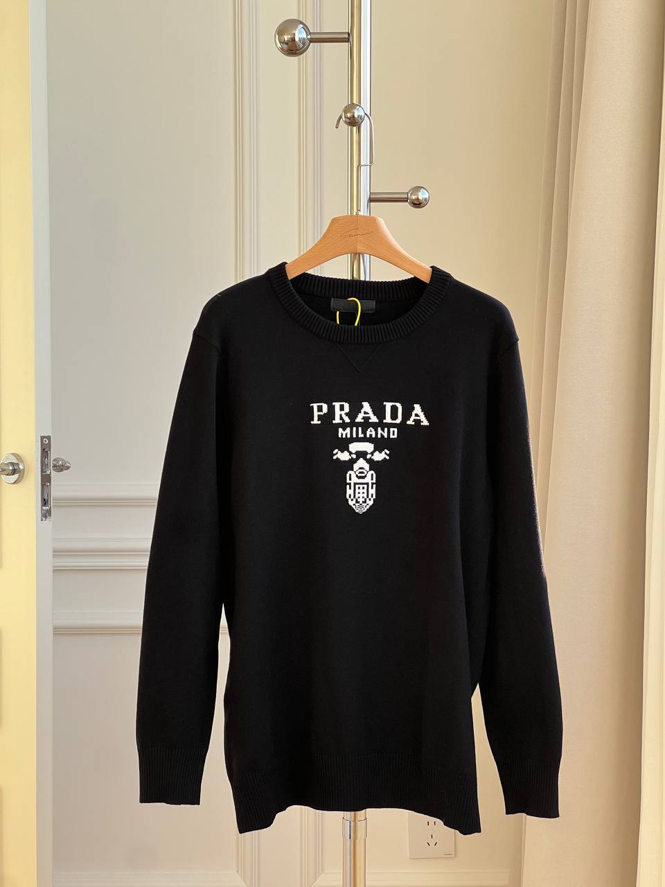 Prada Beetle Logo Intarsia Knit Sweater