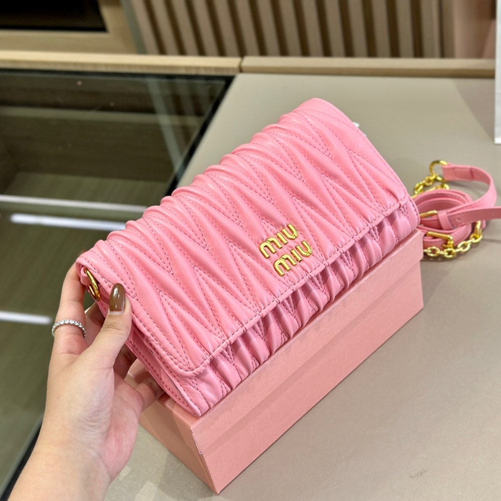 MIU MIU Matelasse Leather Shoulder Bag Crossbody Bag