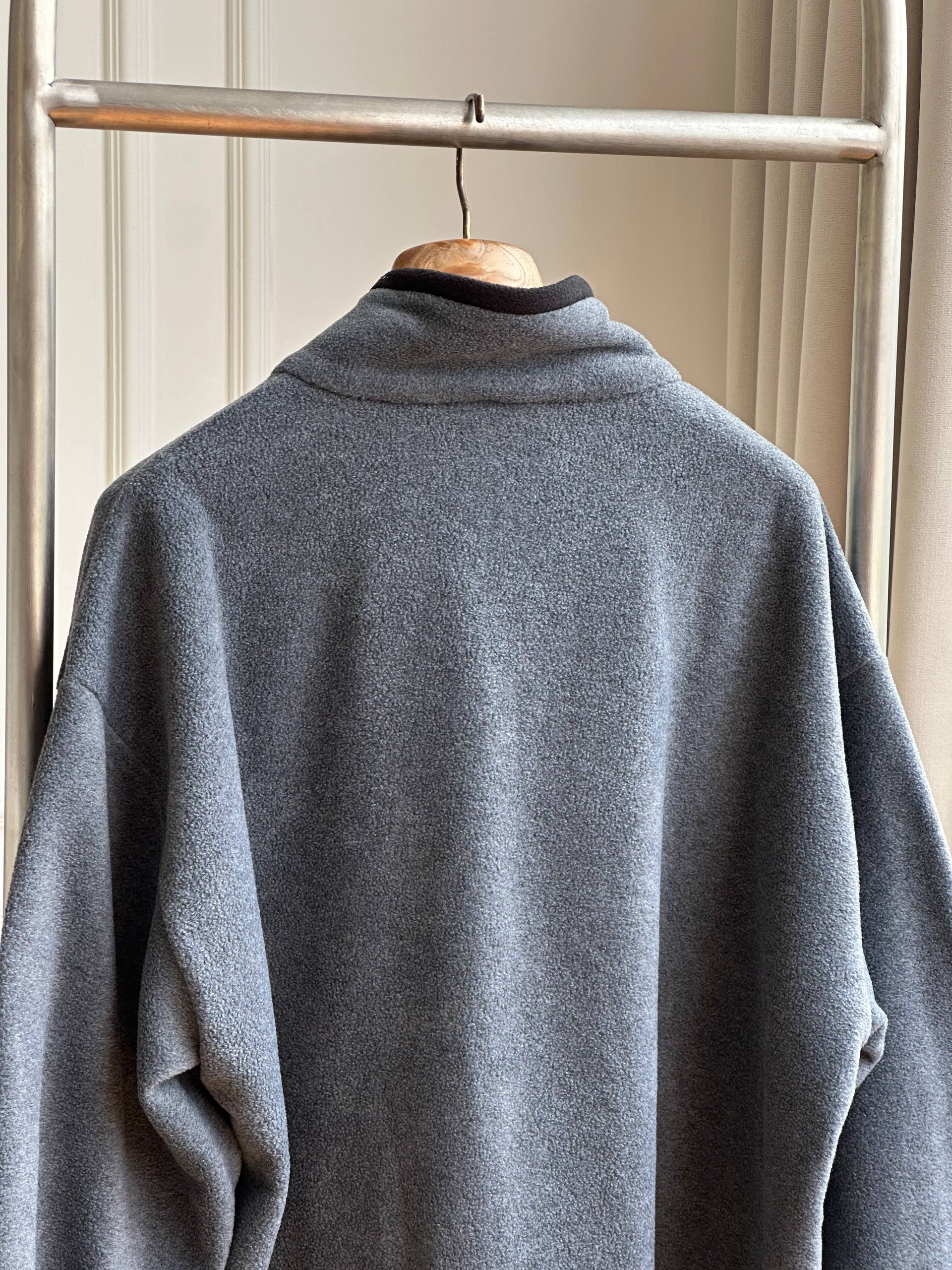 Miu Miu Grey Fleece Stand Collar Zipper Jacket