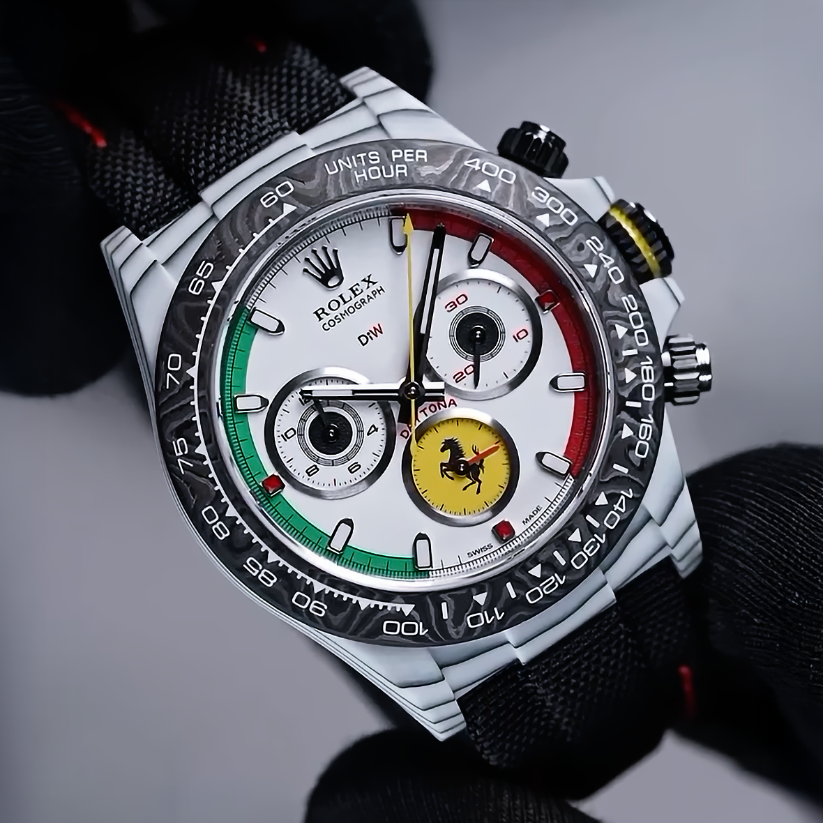DiW Rolex Daytona FERRARI WATCH CarboQuartz【1:1 Replica】
