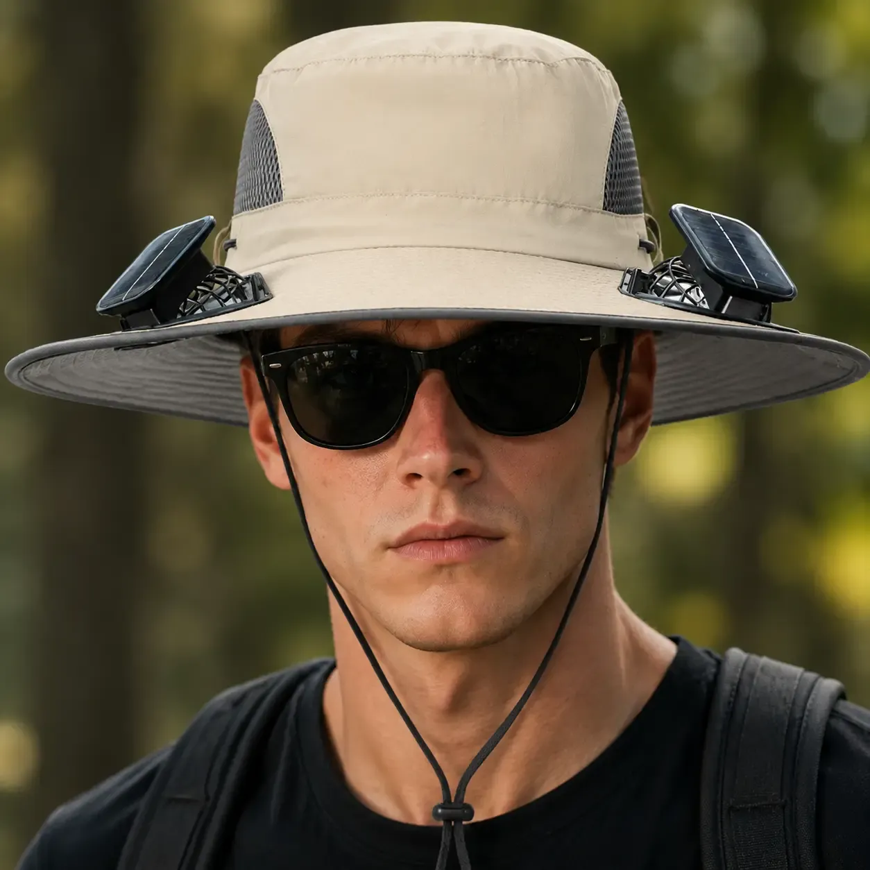 🇲🇦🔥Nouveau chapeau ventilateur de refroidissement extérieur à énergie solaire – deux ventilateurs solaires – Paiement à la livraison 🔥🧢🌞💨🛒