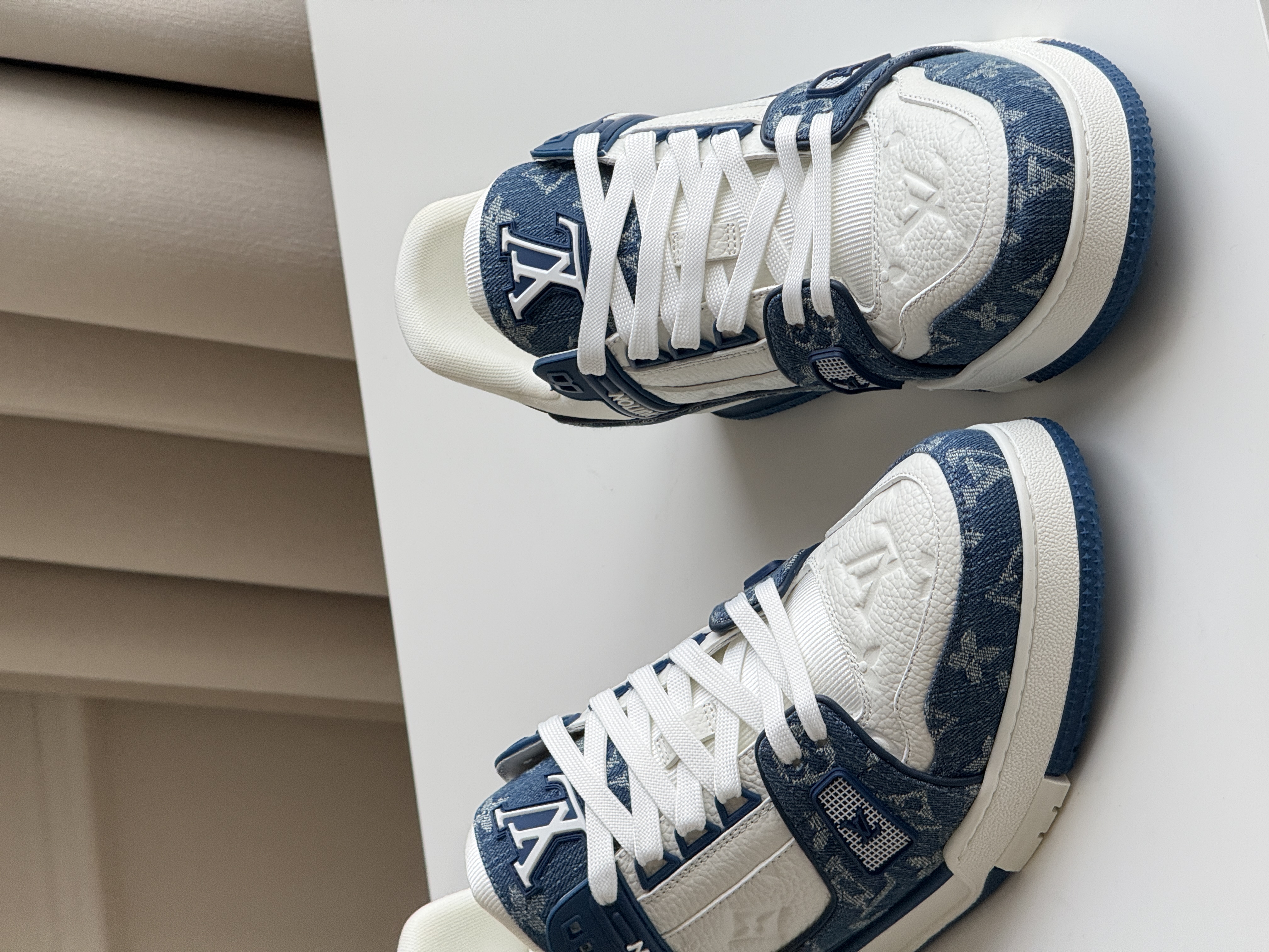 Louis Vuitton Trainer Denim Monogram Sneakers