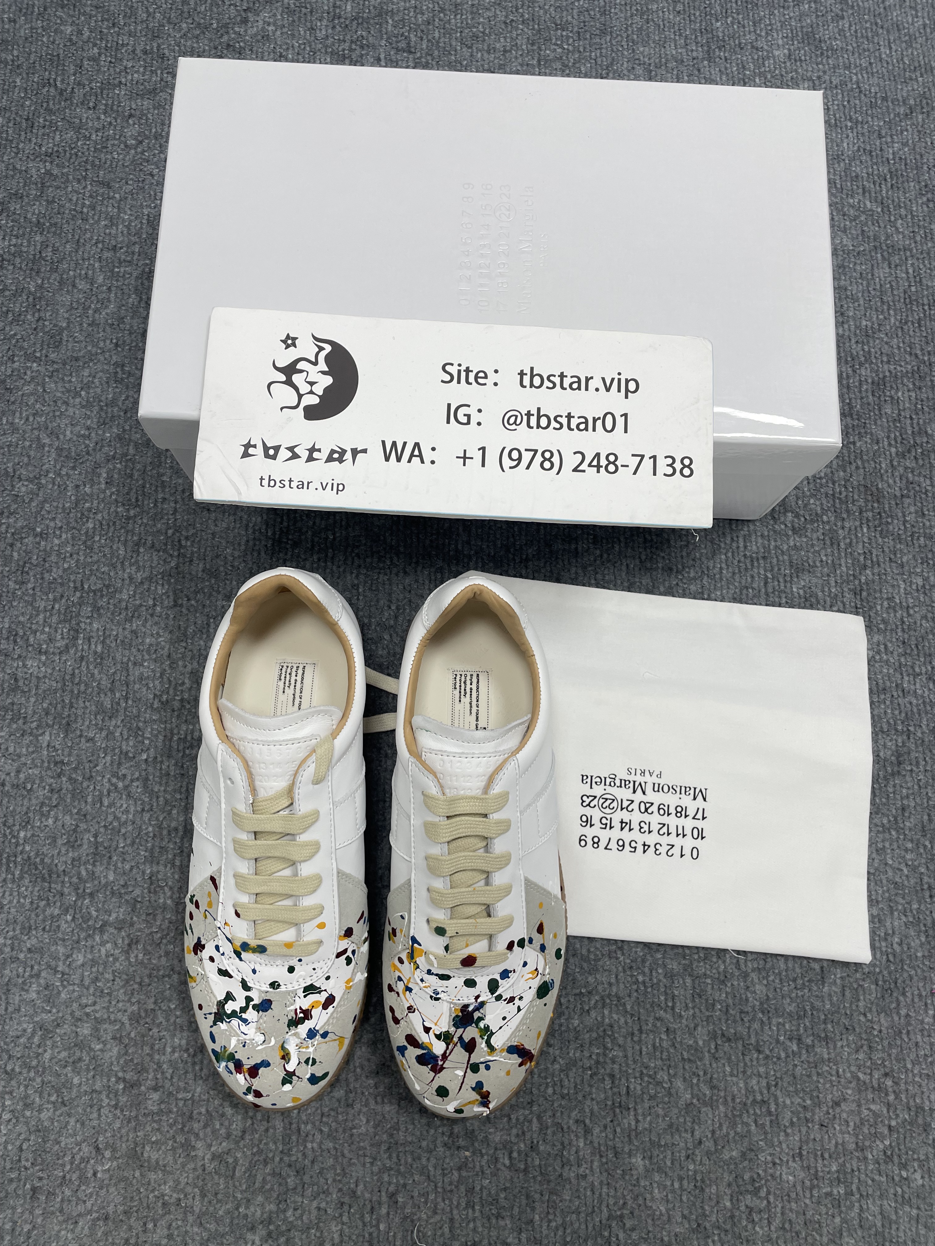 Maison Margiela Paris Paint Sneaker White