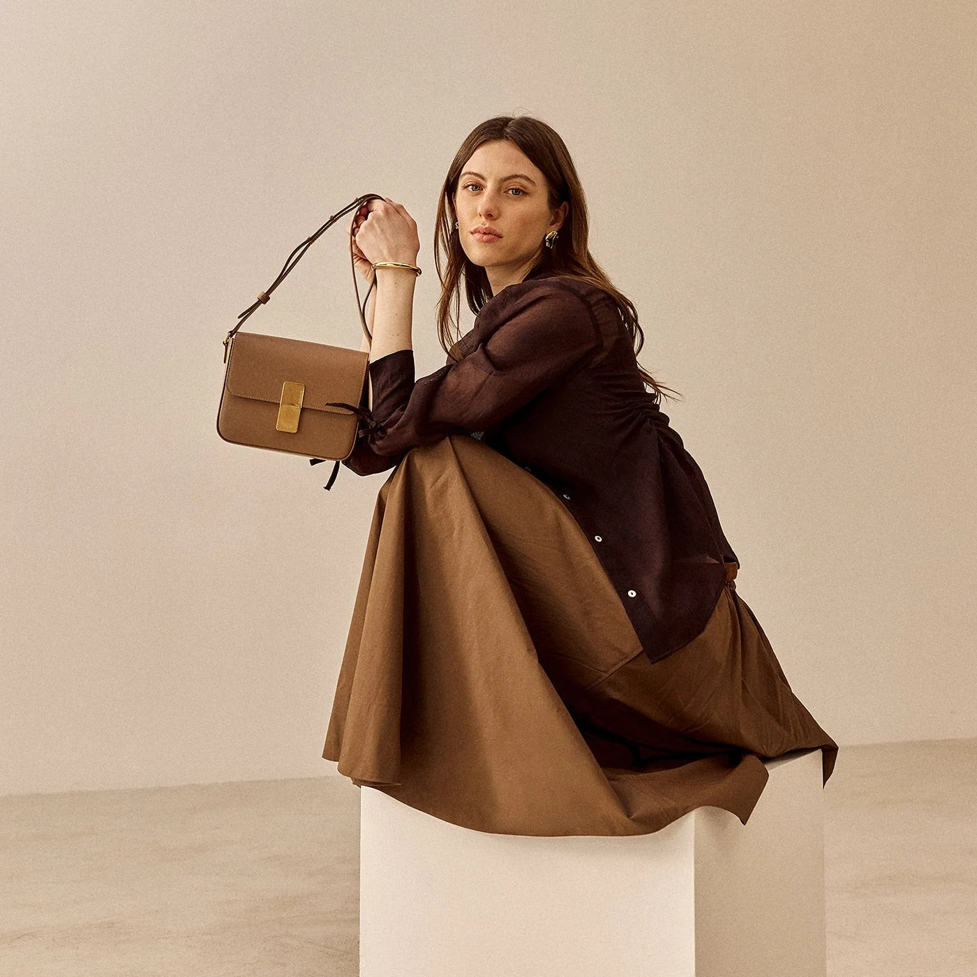 Mini Monceau - Cuir Box Taupe