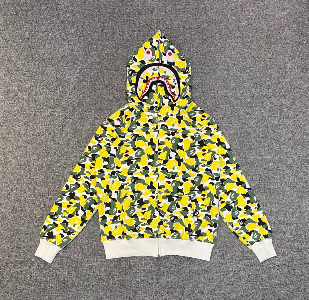 1:1 Best Quality Light Yellow Camo Zipper Hoodie