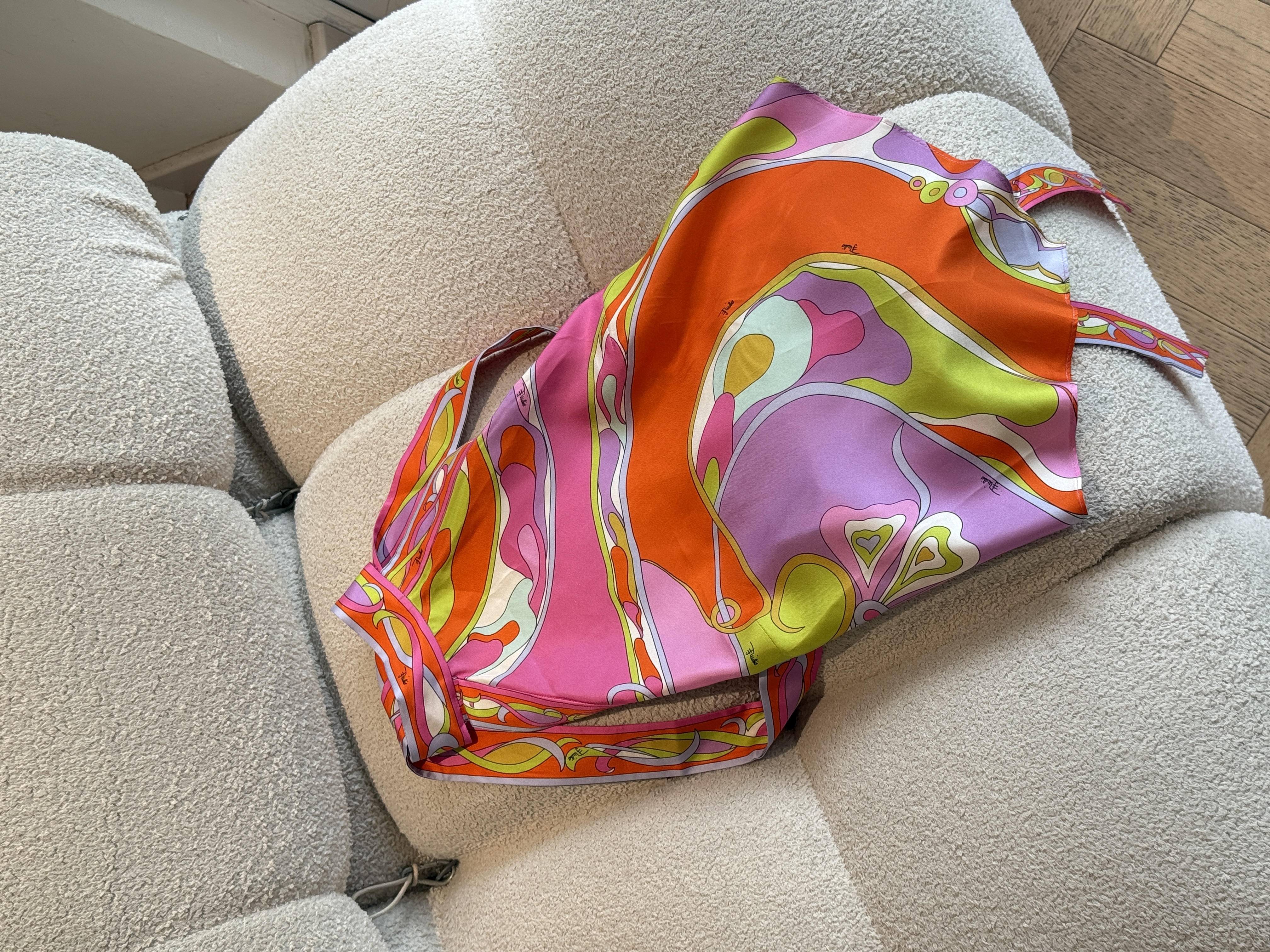 Emilio Pucci Orchidee Halter Silk Top