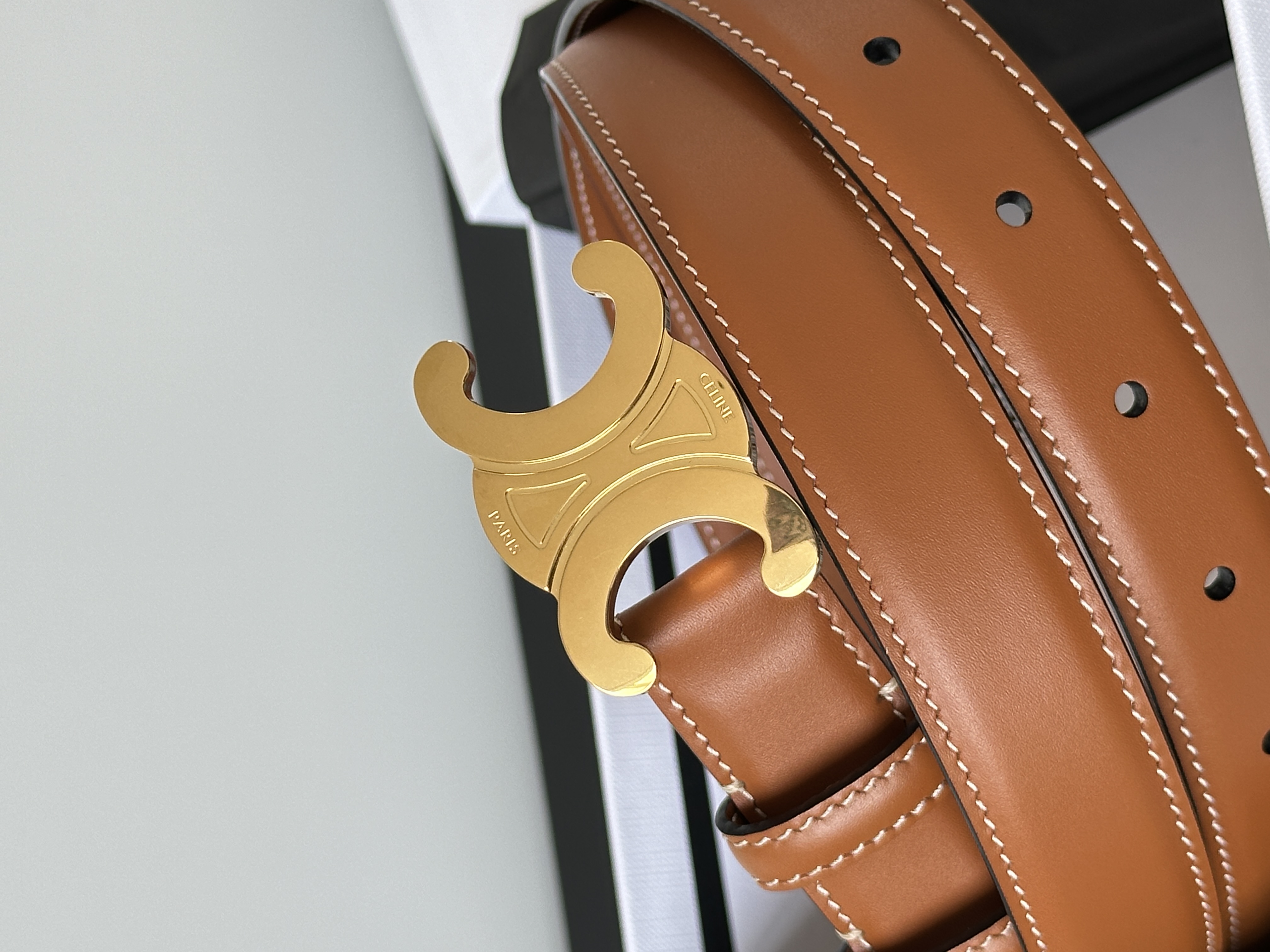 Celine Triomphe Leather Belt