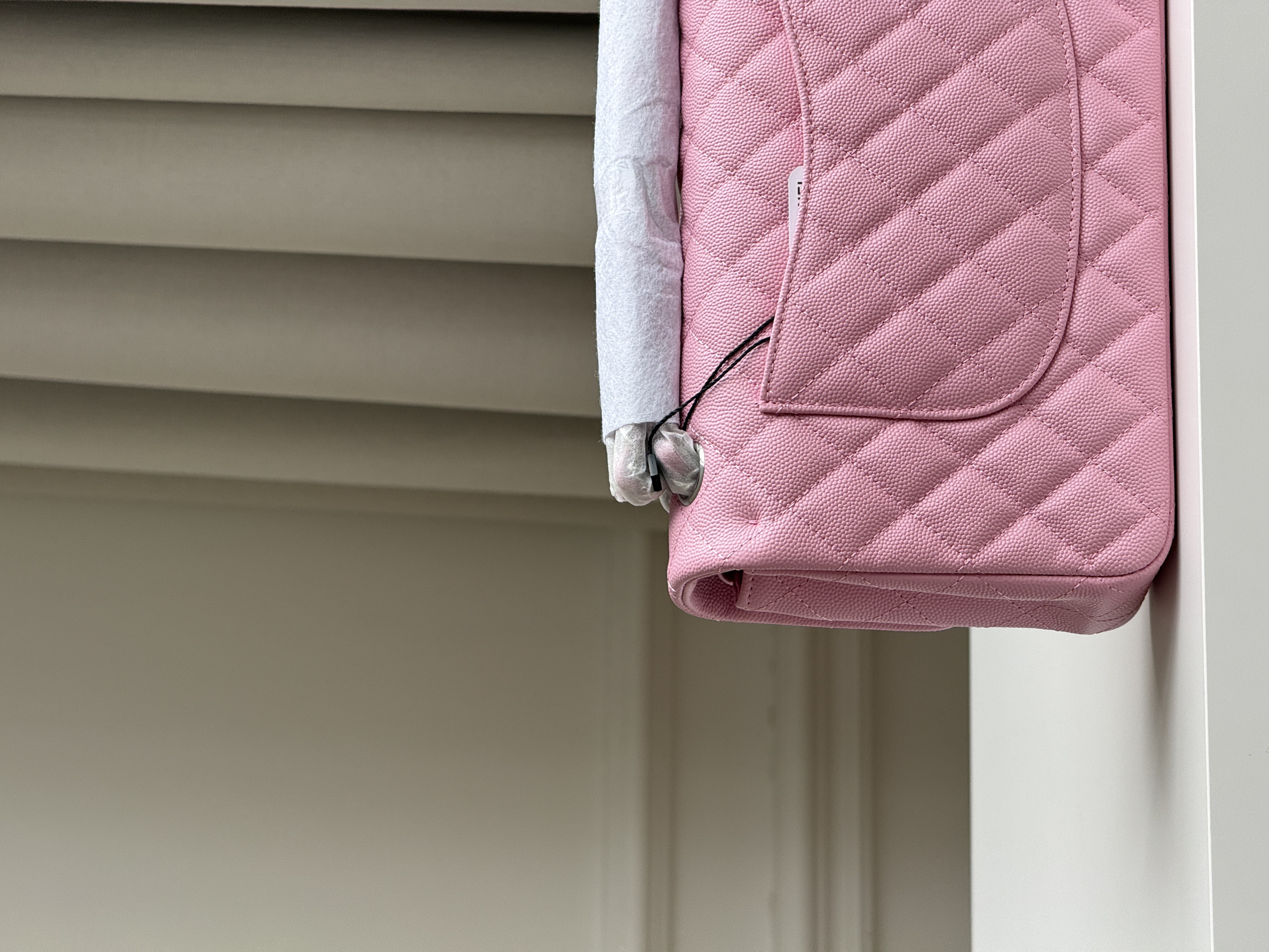 Chanel Sakura Pink Caviar Leather Medium Classic Flap Silver CC Chain Bag