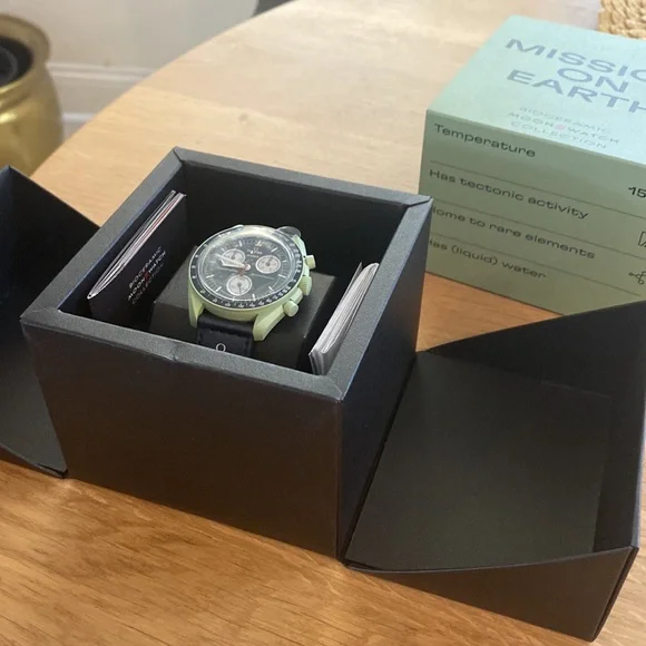 Swatch X Omega Bioceramic Moonswatch Mission To Earth SO33G100