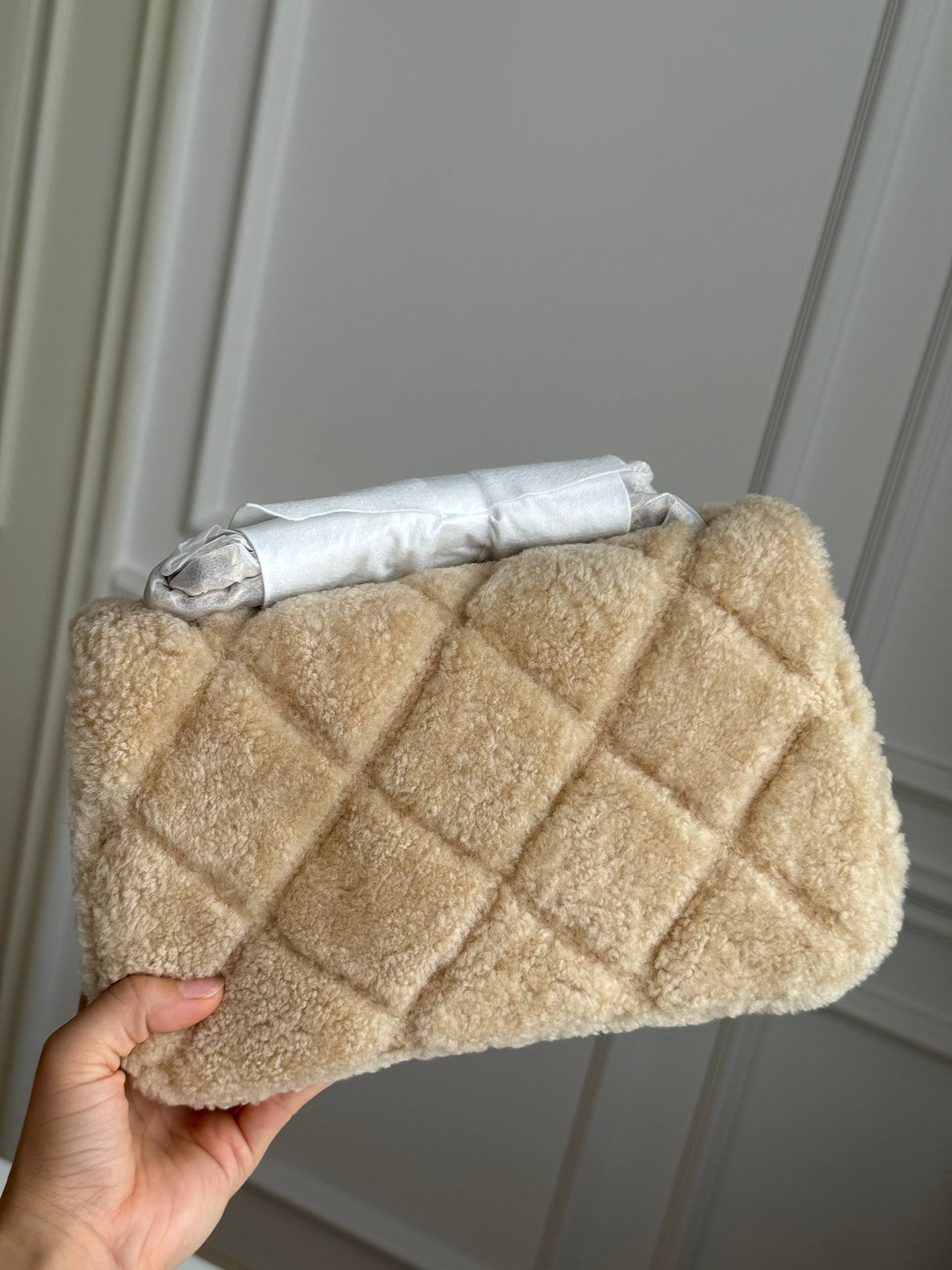Chanel Classic Flap Shearling & Leather Quilted Crossbody Bag