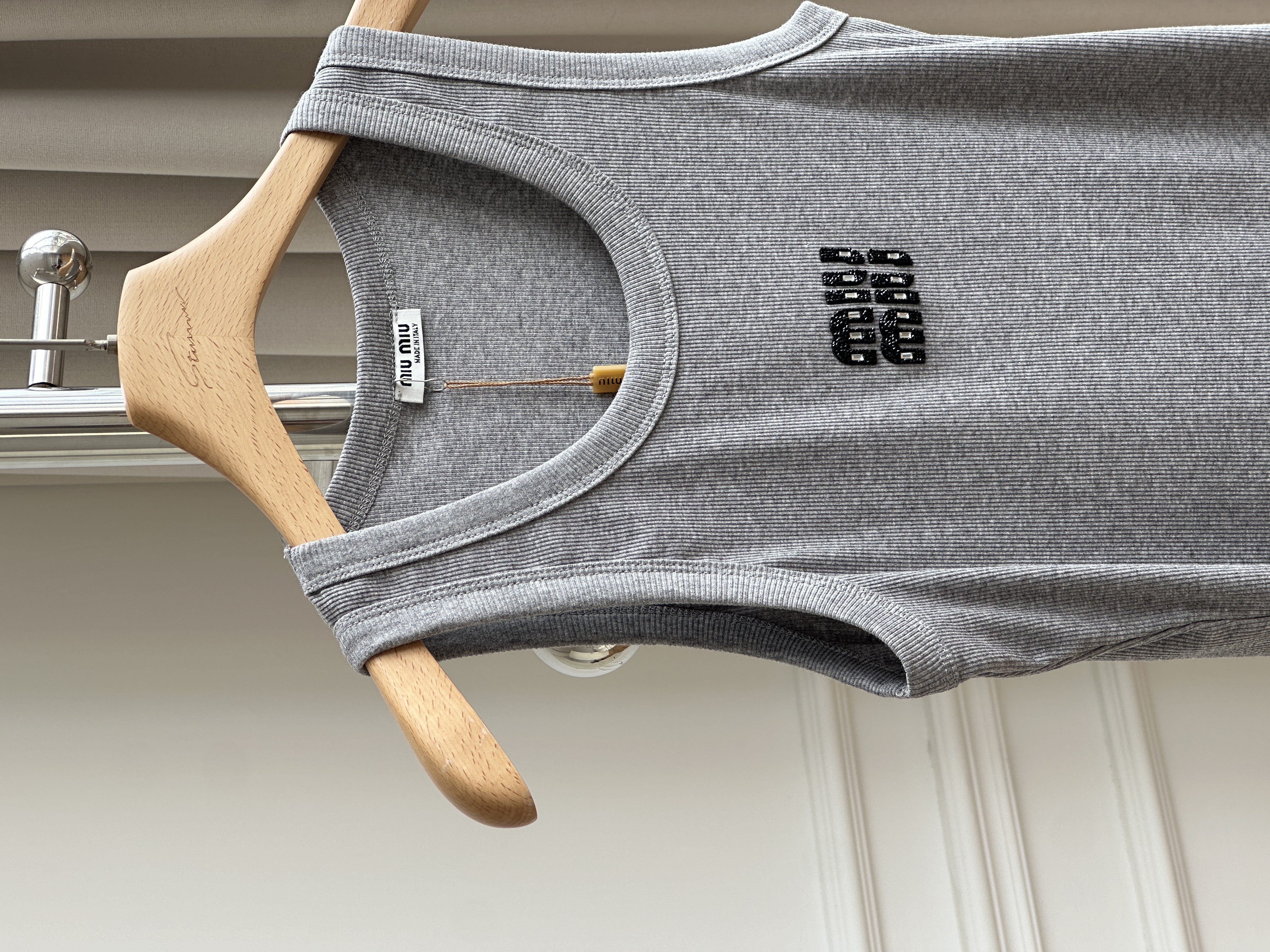 Miu Miu Logo Ribbed Tank Top