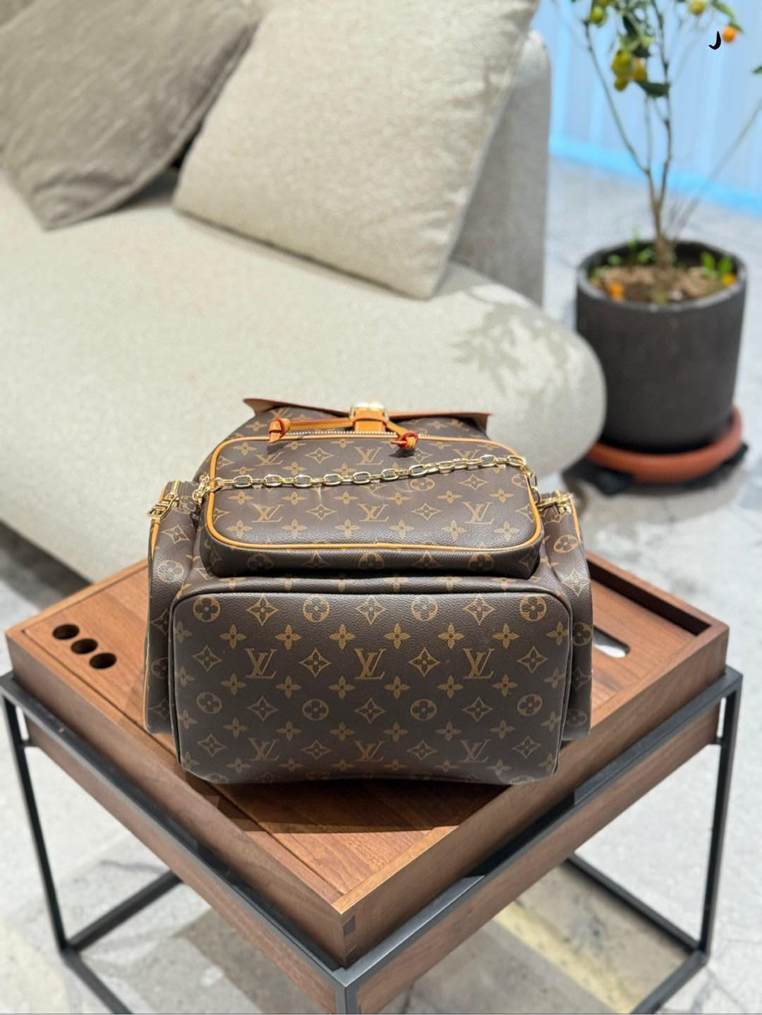 LV Trio Backpack Brown Color