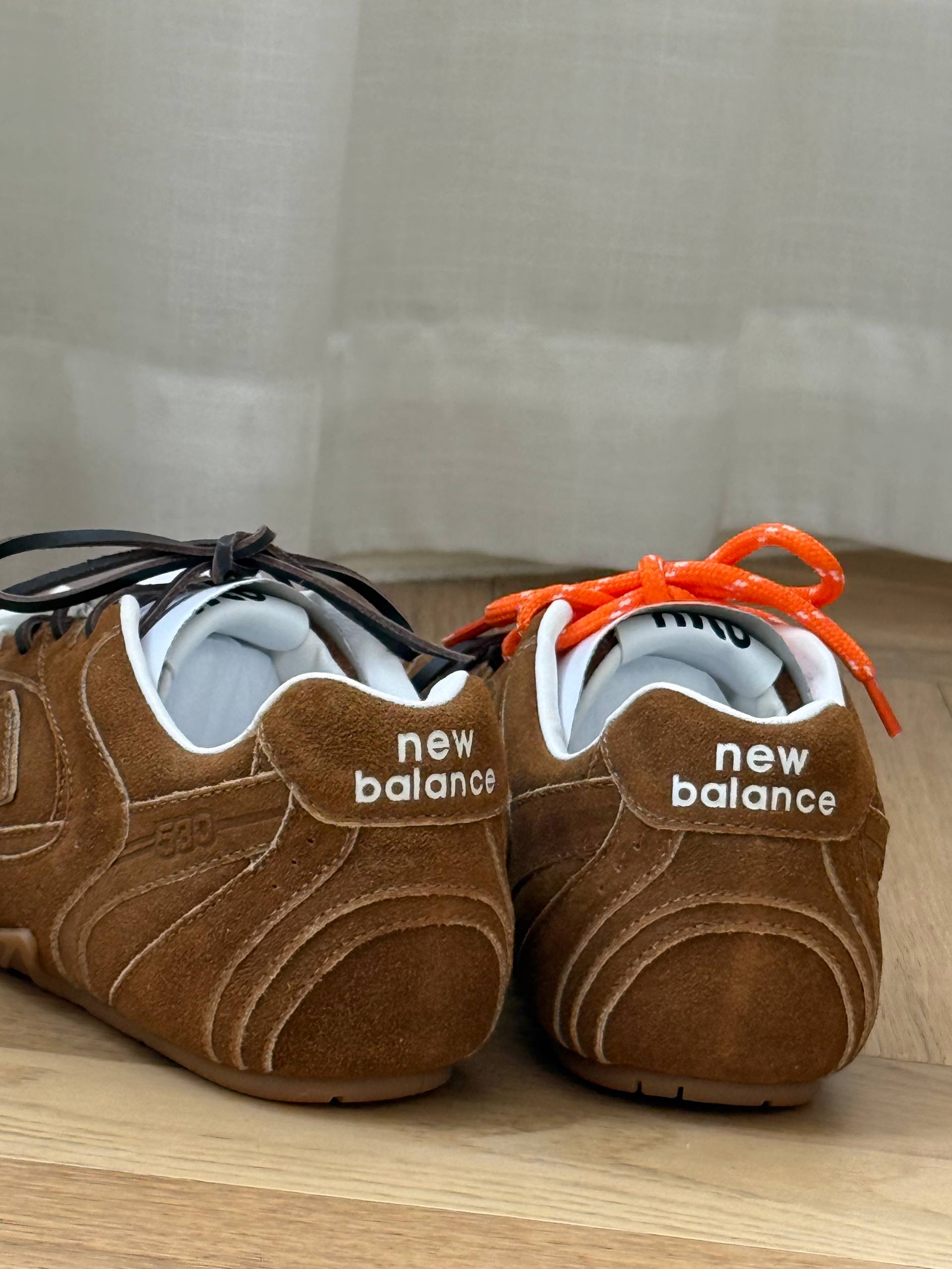 New Balance 530 brown coffee suede running shoes