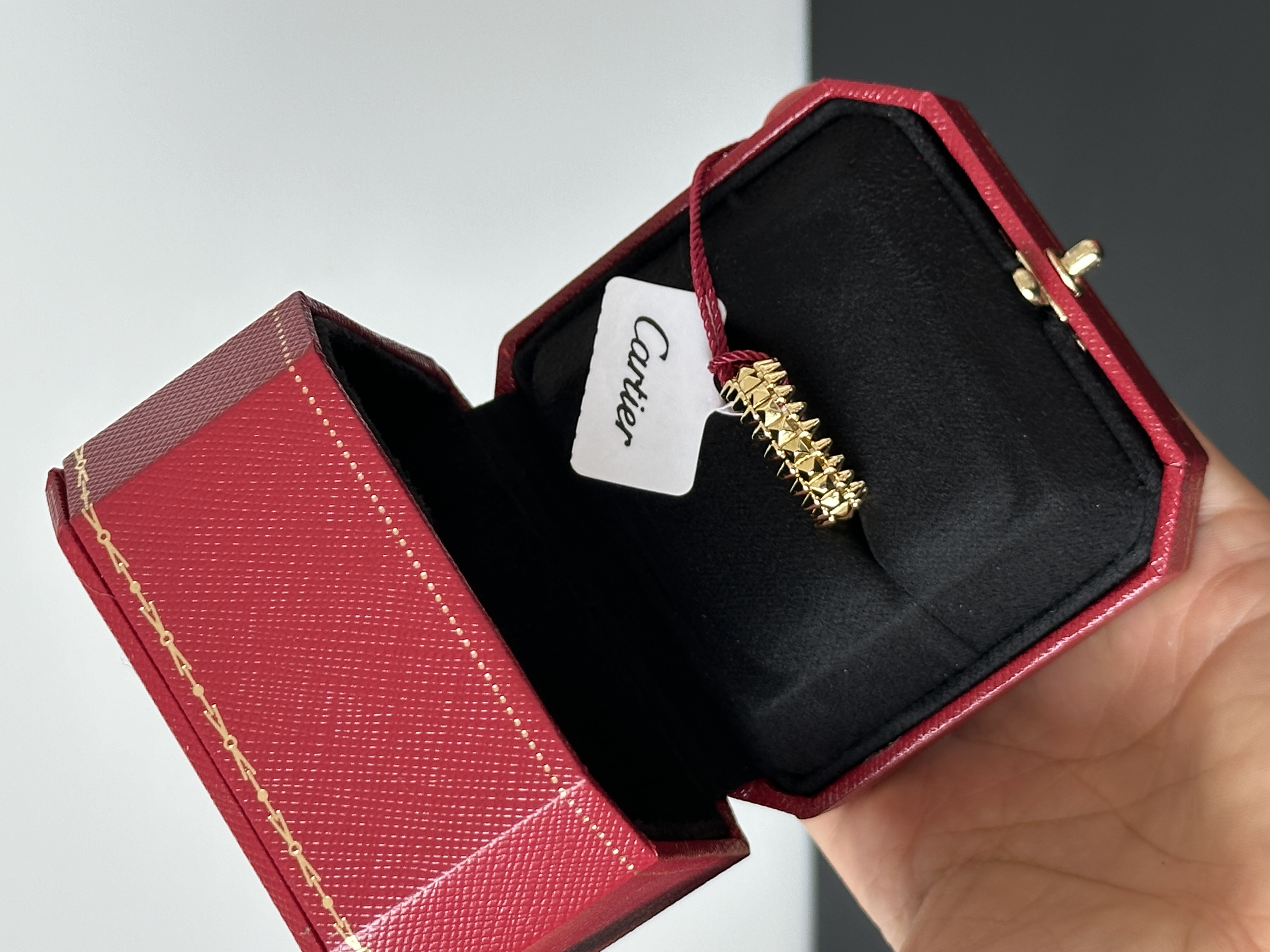 Double Layer Spike Stud Gold Plated Band Ring