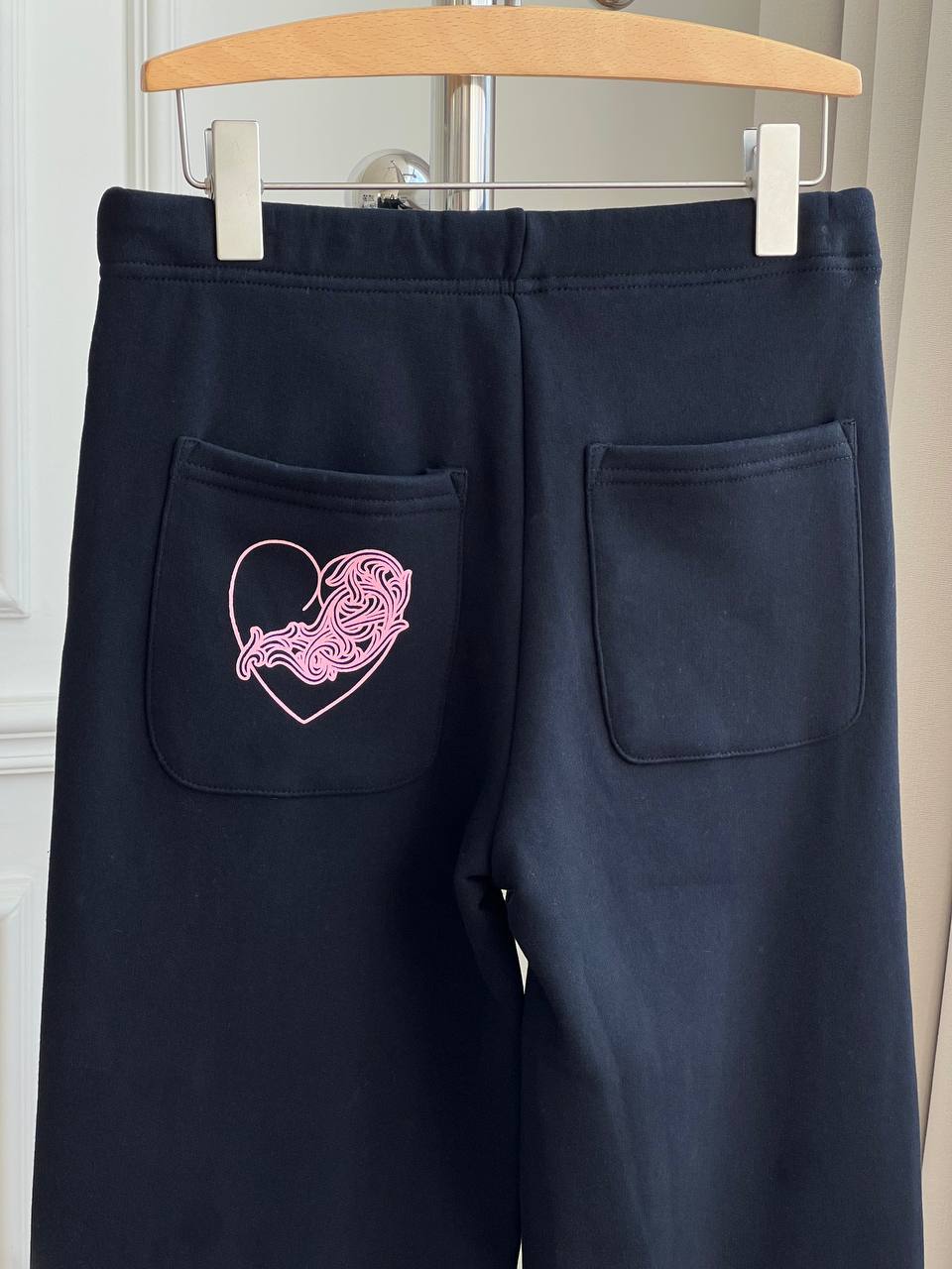 Chrome Hearts Pink Cross Patch Drawstring Wide-Leg Sweatpants