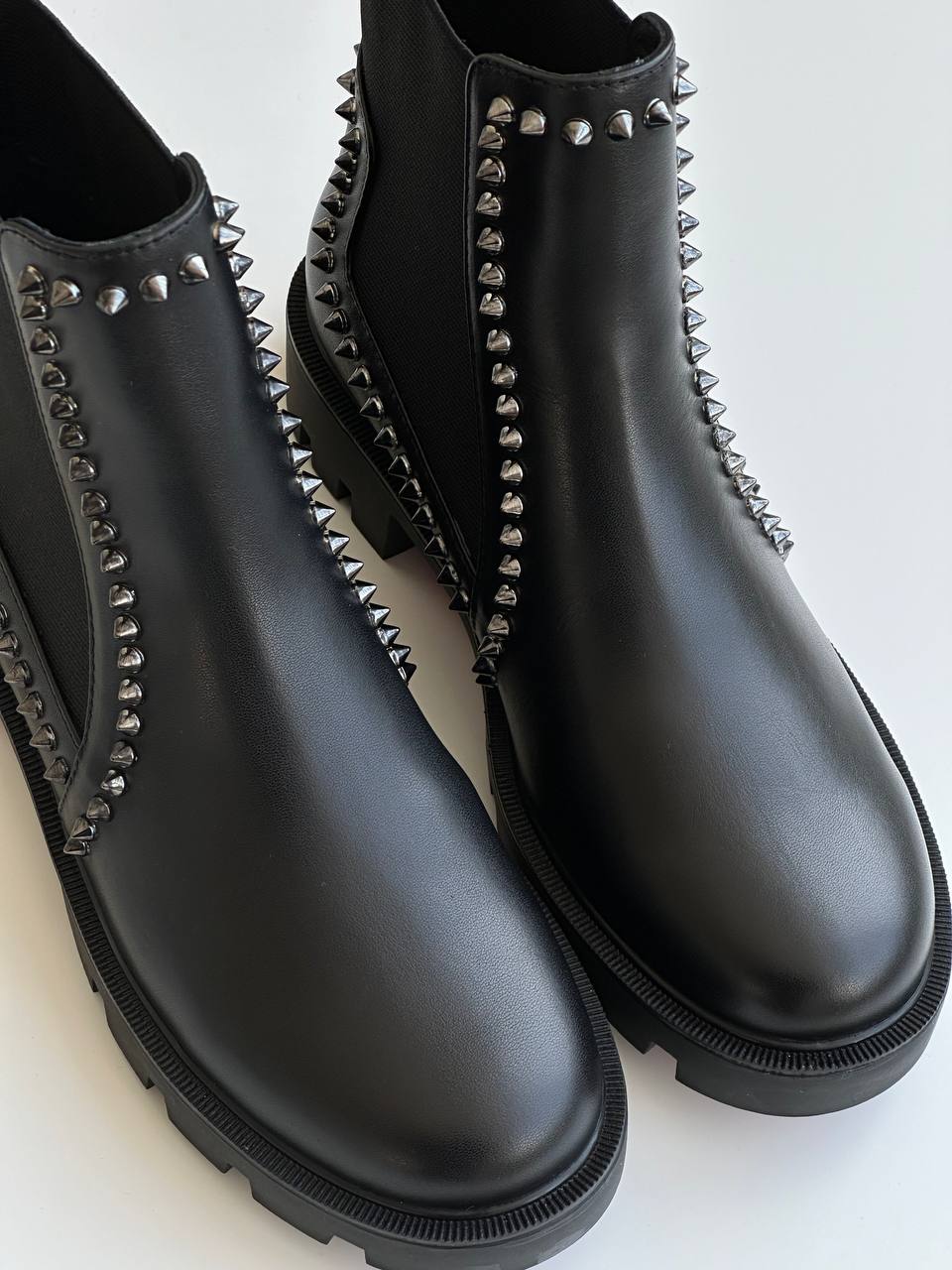 Christian Louboutin Out Line Spike Lug Sole Chelsea Boots