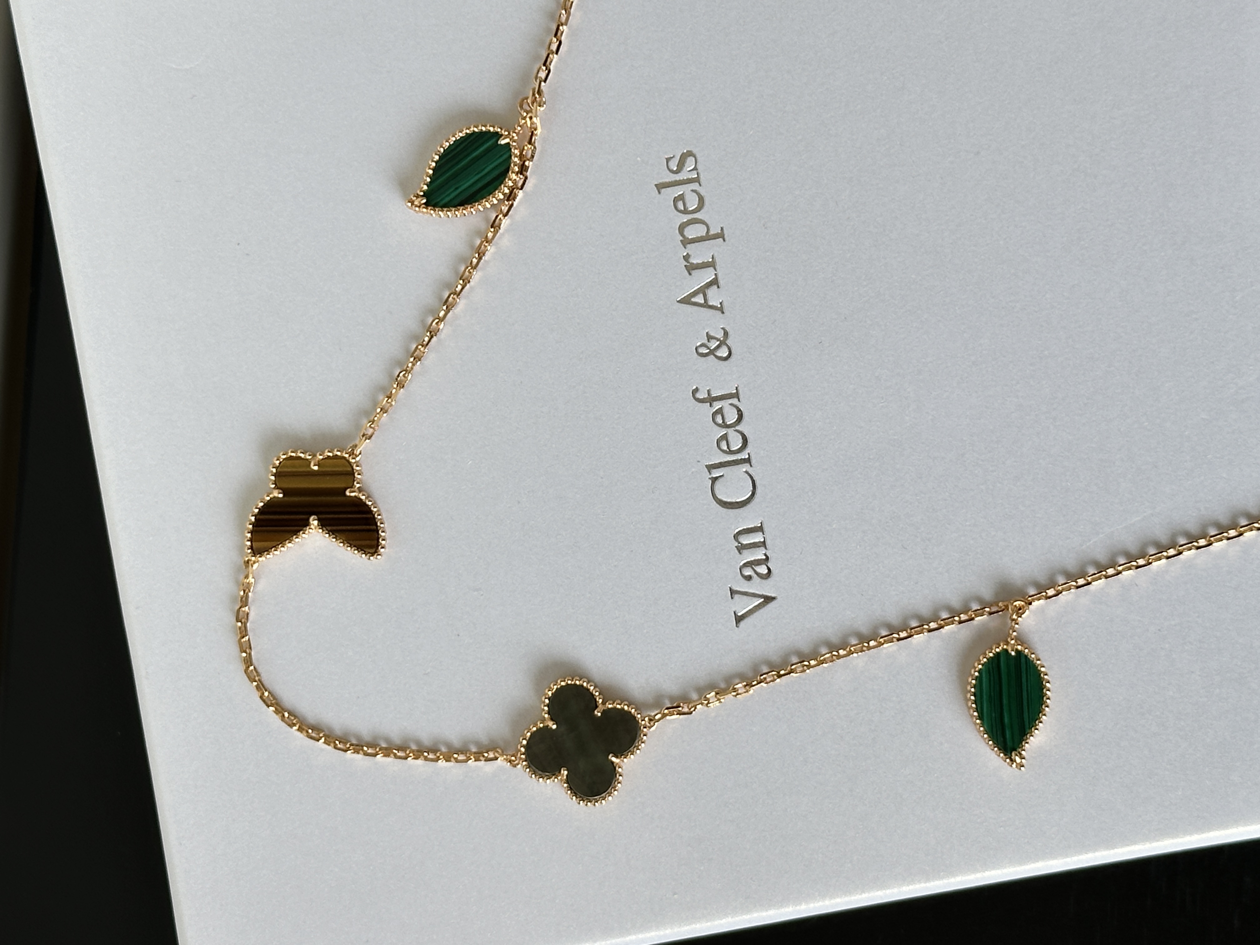Van Cleef & Arpels Lucky Alhambra Rose Gold Two-Tier Multi-Motif Long Necklace