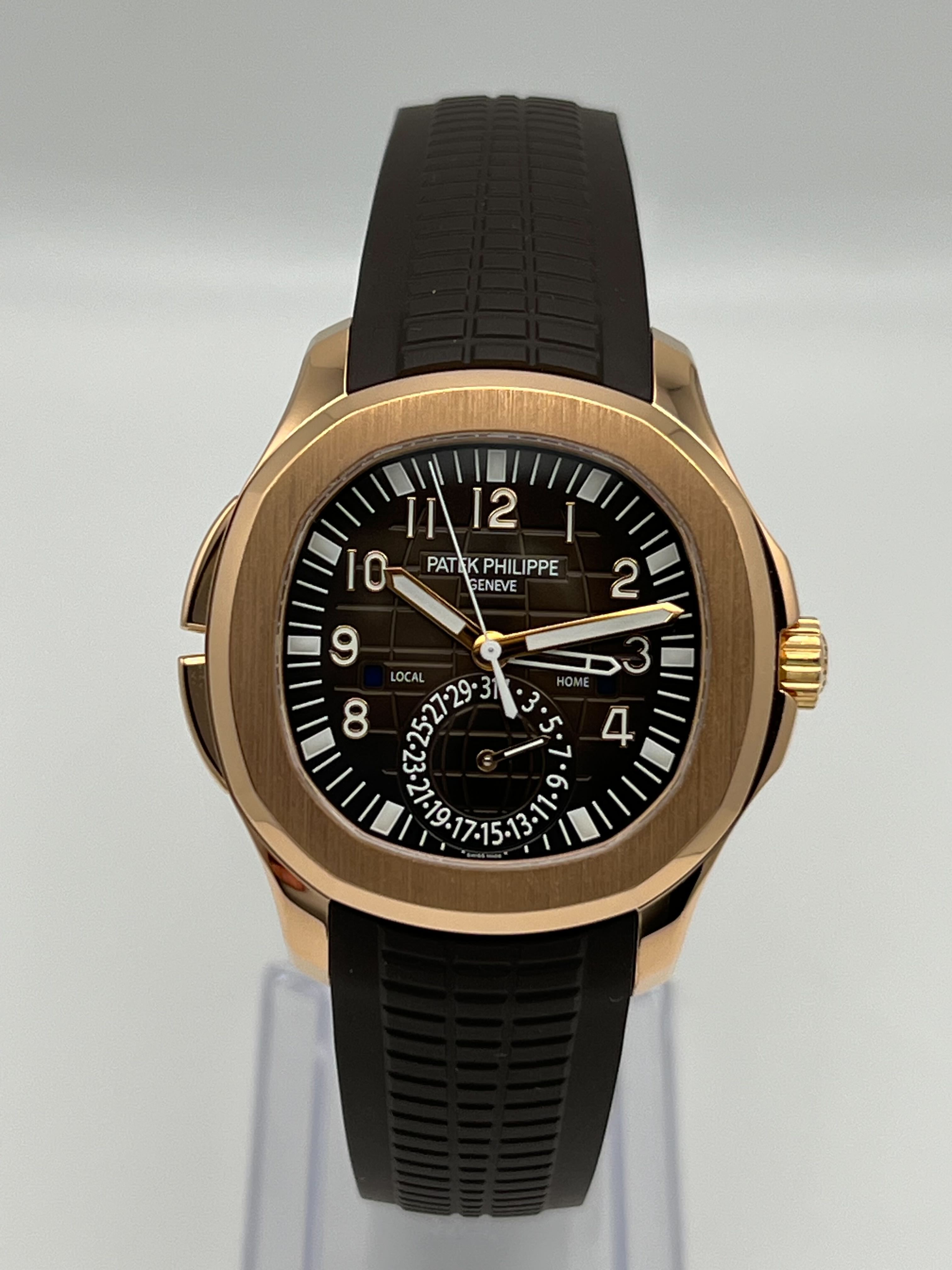 Patek Philippe Aquanaut Travel Time Brown Dial Rose Gold 5164R-001【1:1 Replica】
