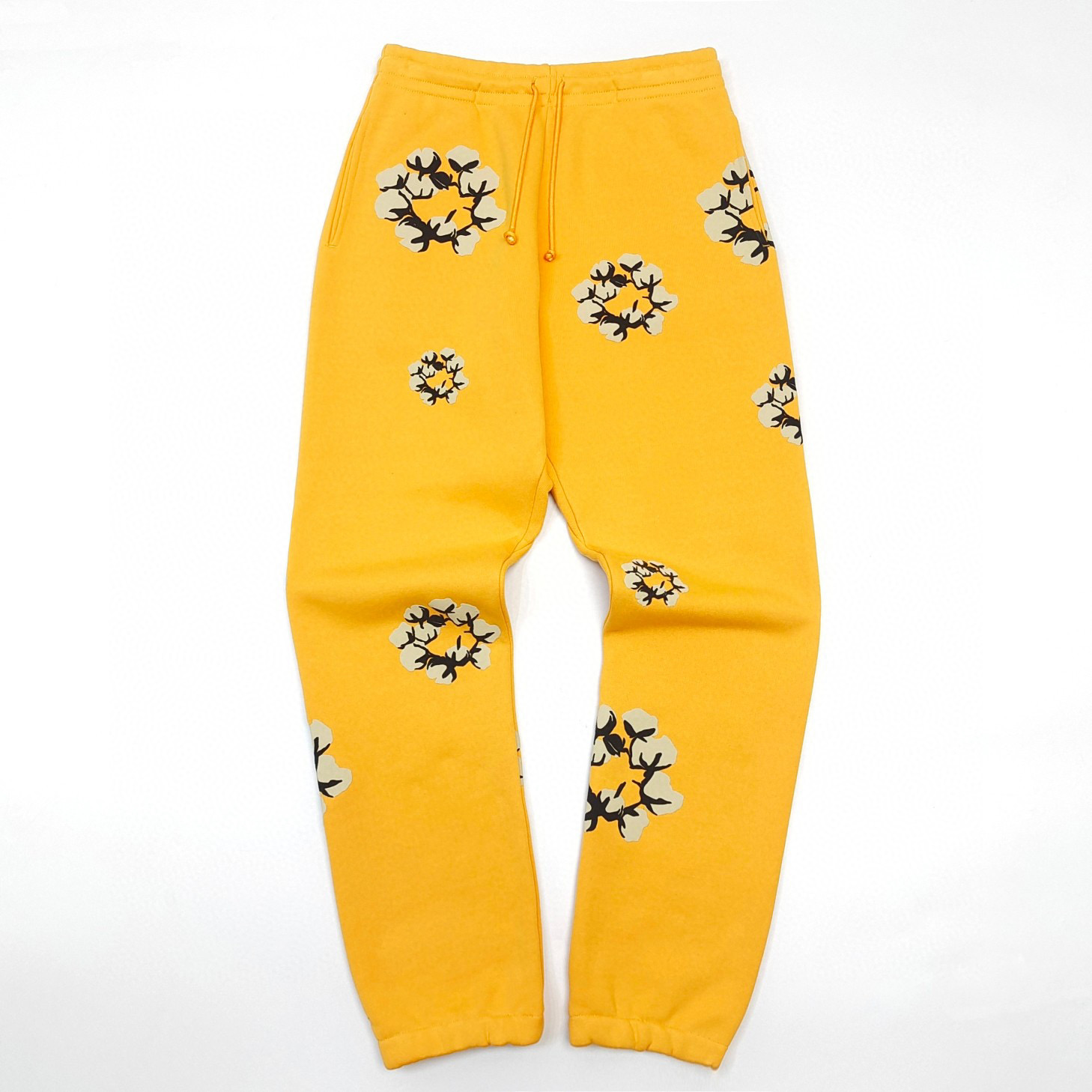 1:1 Best Quality Denim Tears Cotton Logo Pants Yellow